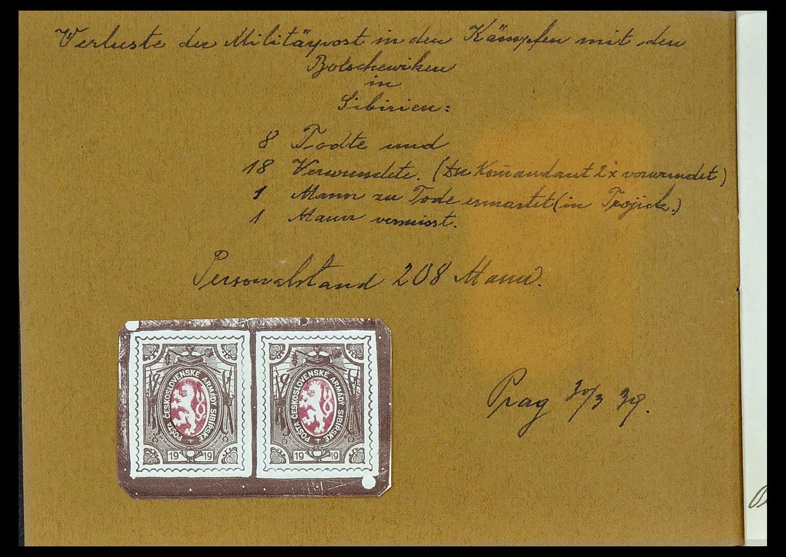 34554 002 - Postzegelverzameling 34554 Tsjechoslowaaks legioen in Siberië 1919-19