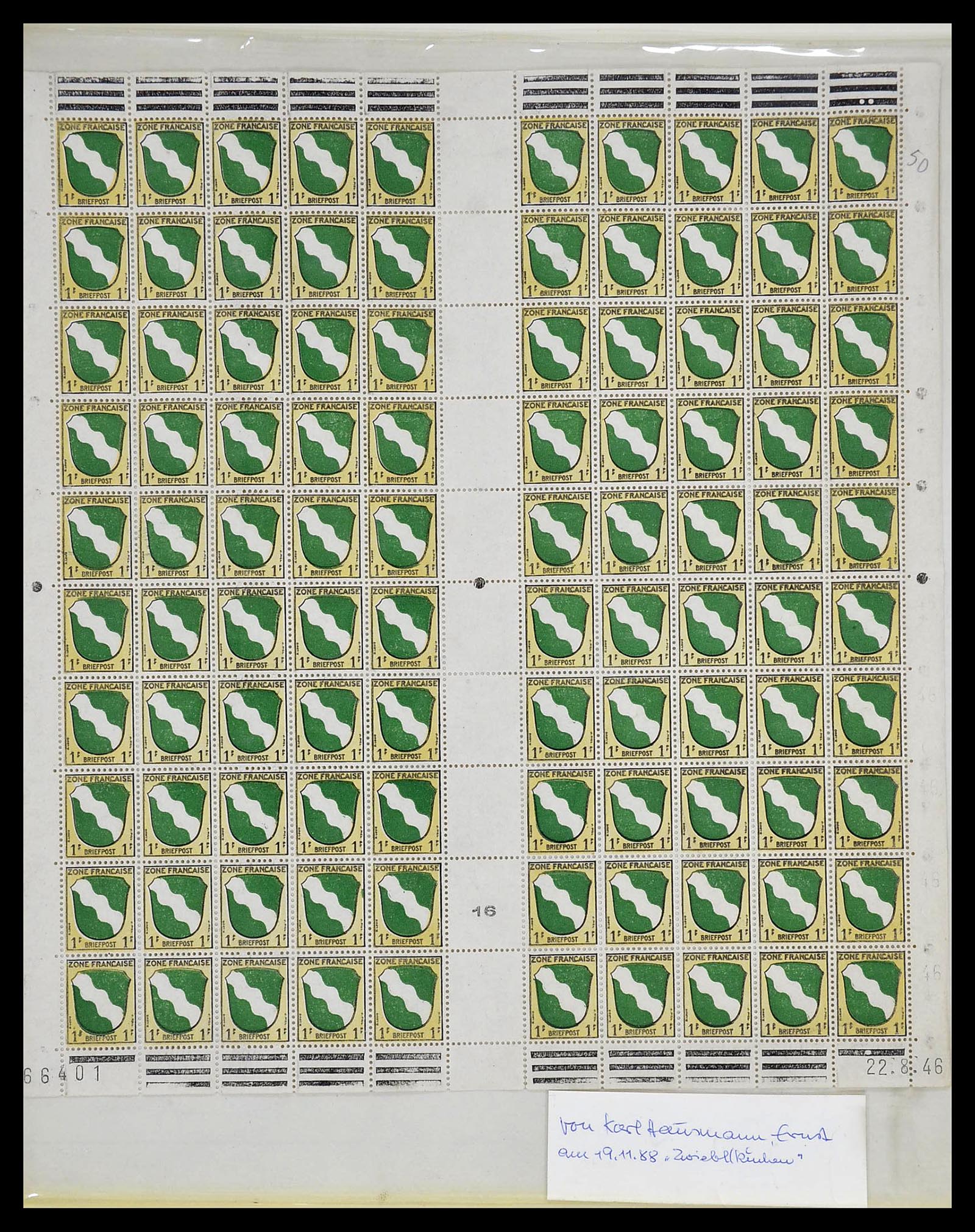34556 002 - Postzegelverzameling 34556 Franse Zone 1945-1948.