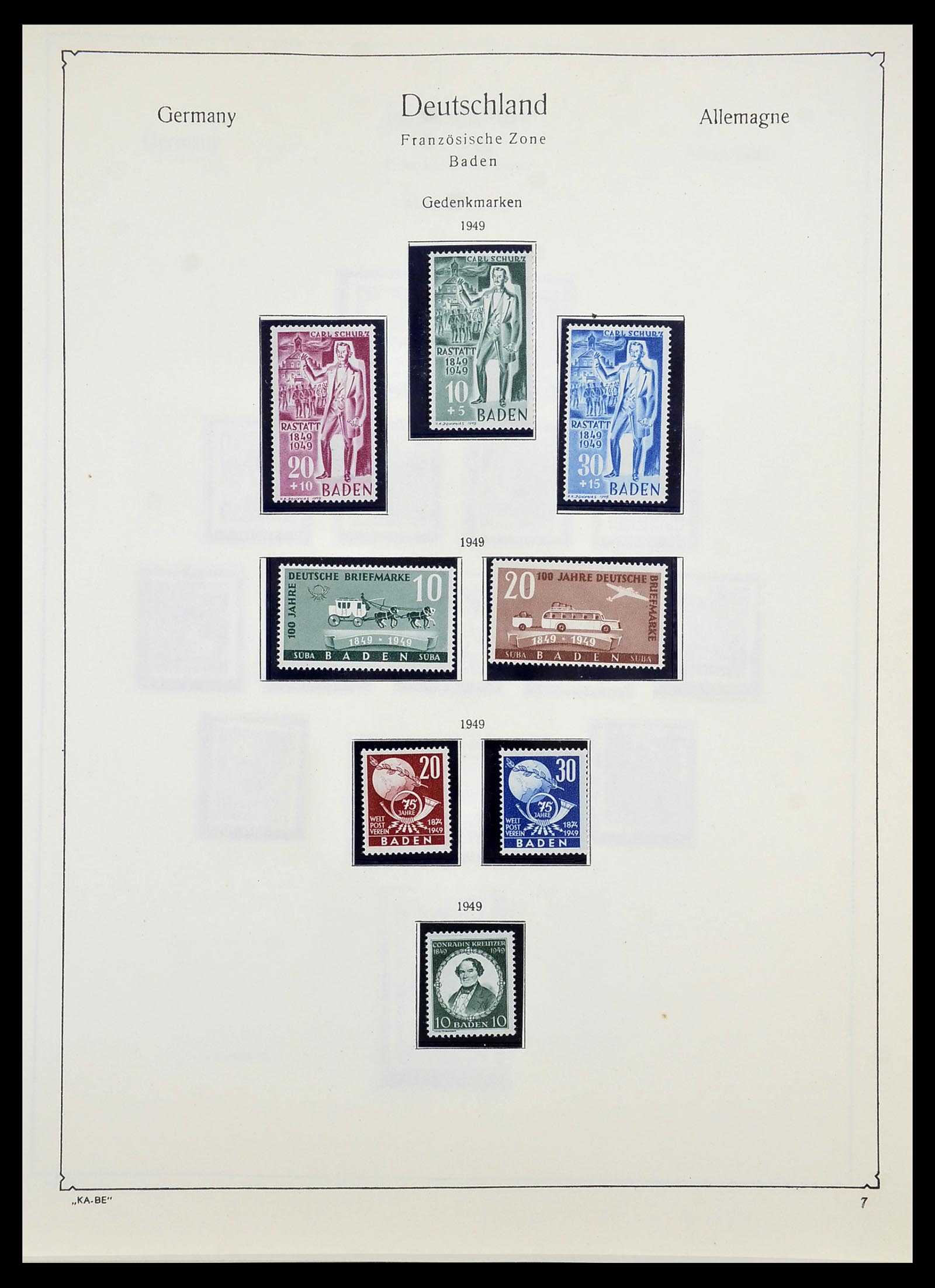 34556 009 - Postzegelverzameling 34556 Franse Zone 1945-1948.
