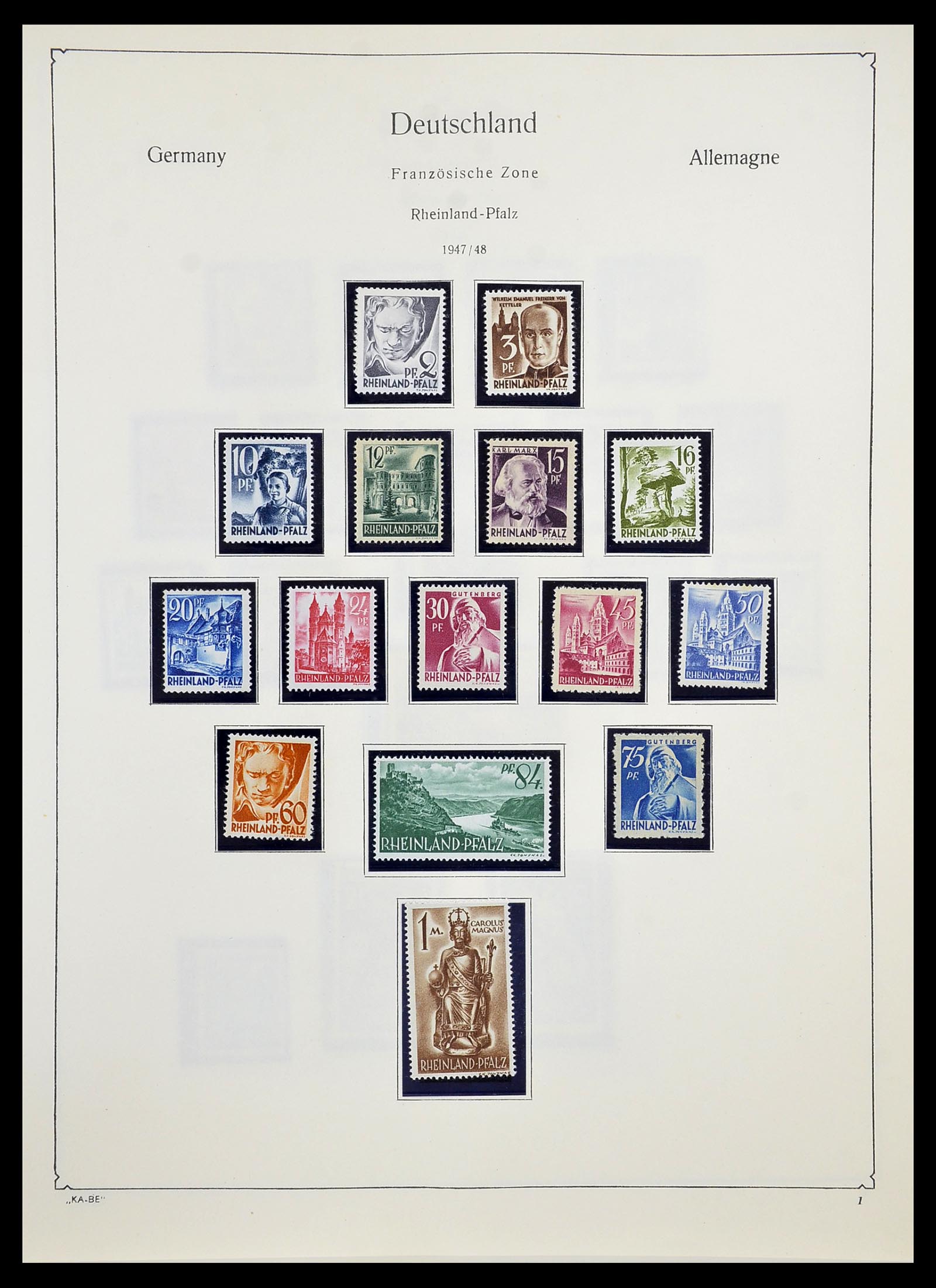 34556 010 - Postzegelverzameling 34556 Franse Zone 1945-1948.