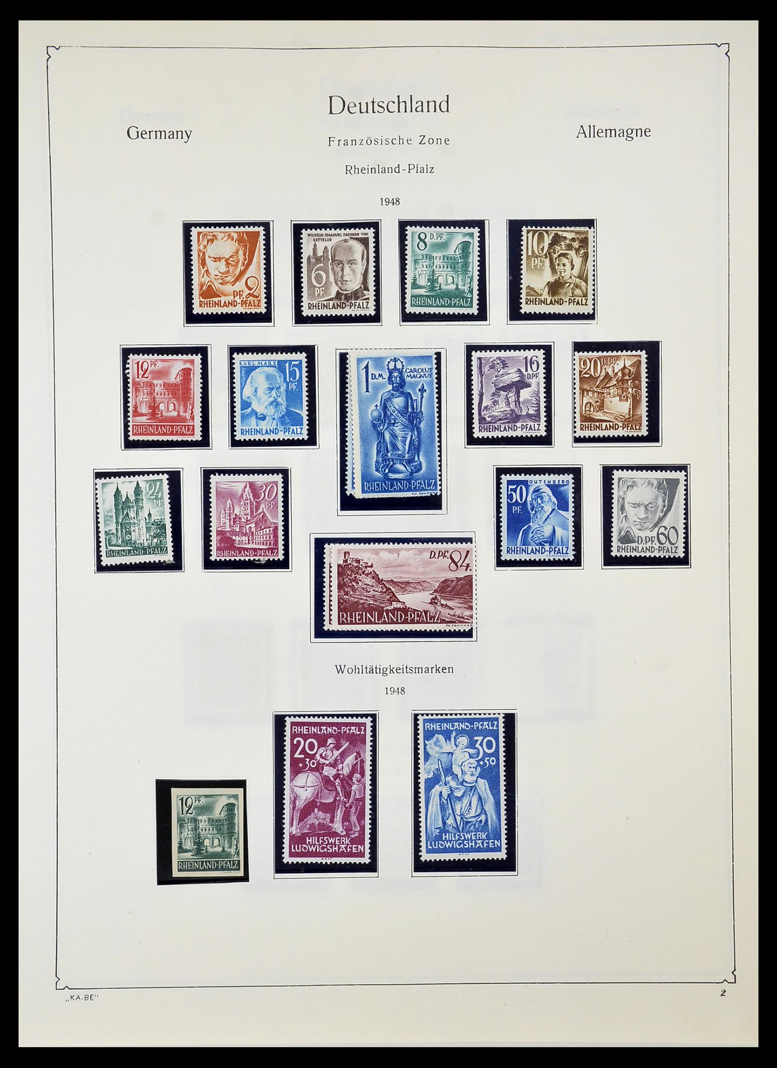 34556 011 - Postzegelverzameling 34556 Franse Zone 1945-1948.