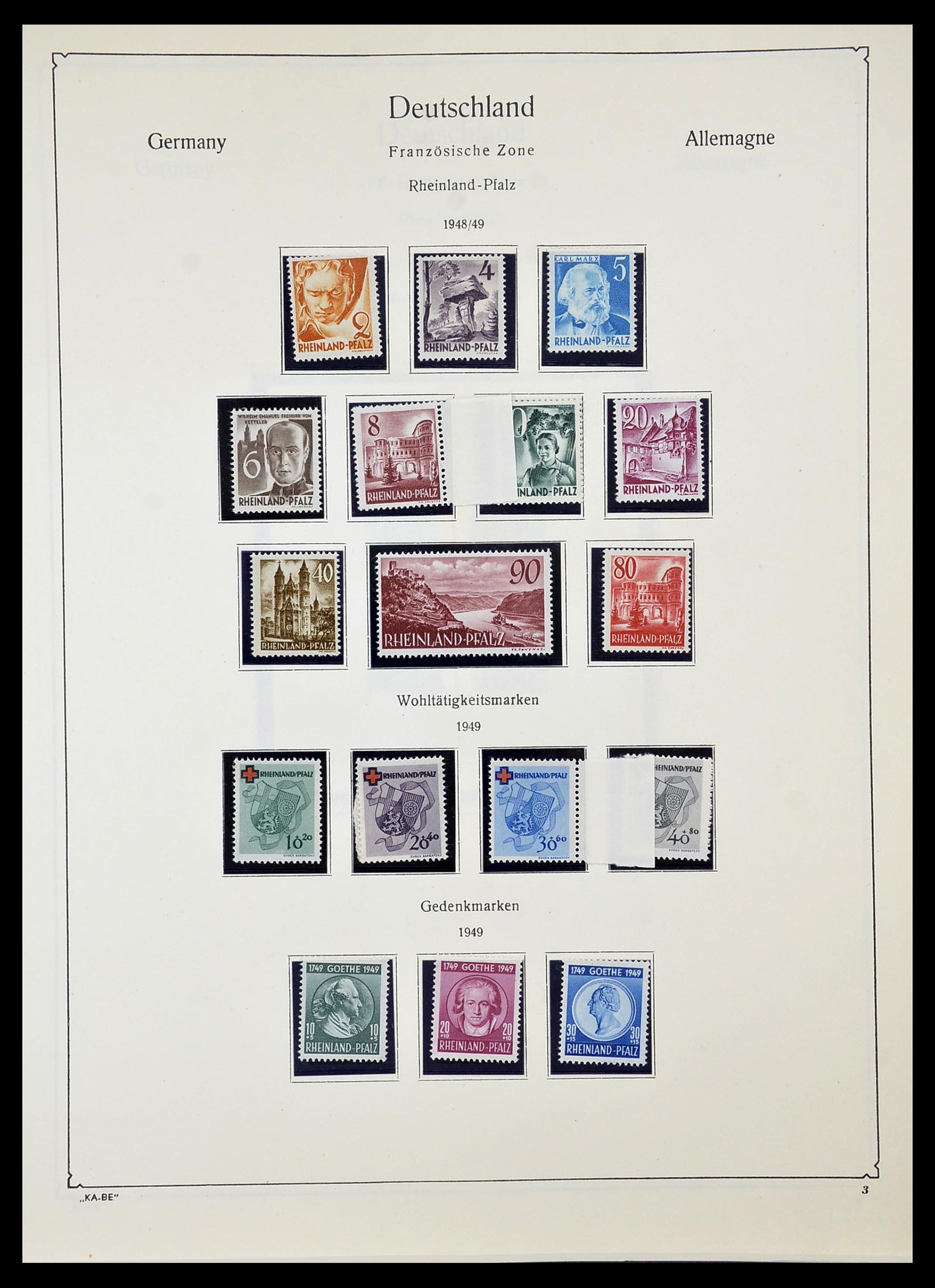 34556 012 - Postzegelverzameling 34556 Franse Zone 1945-1948.