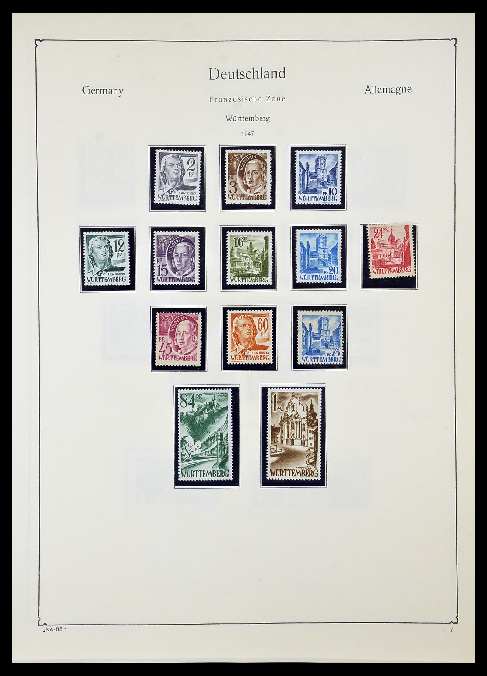 34556 015 - Postzegelverzameling 34556 Franse Zone 1945-1948.