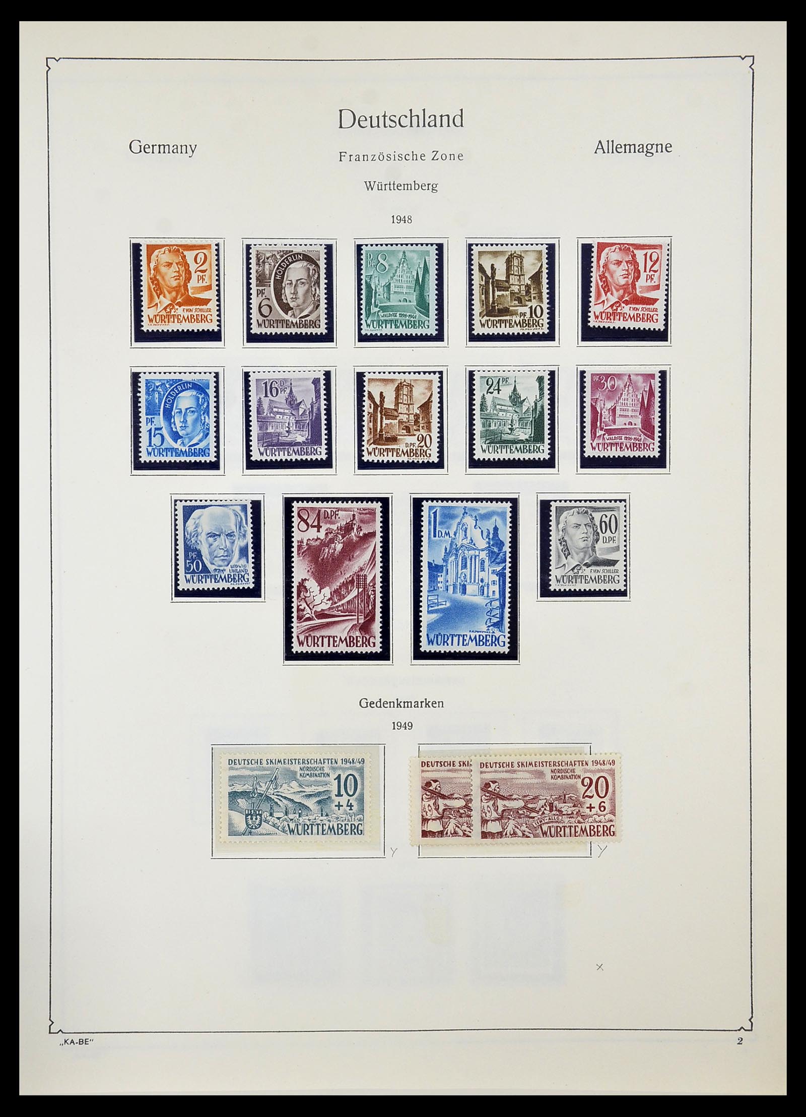 34556 016 - Postzegelverzameling 34556 Franse Zone 1945-1948.