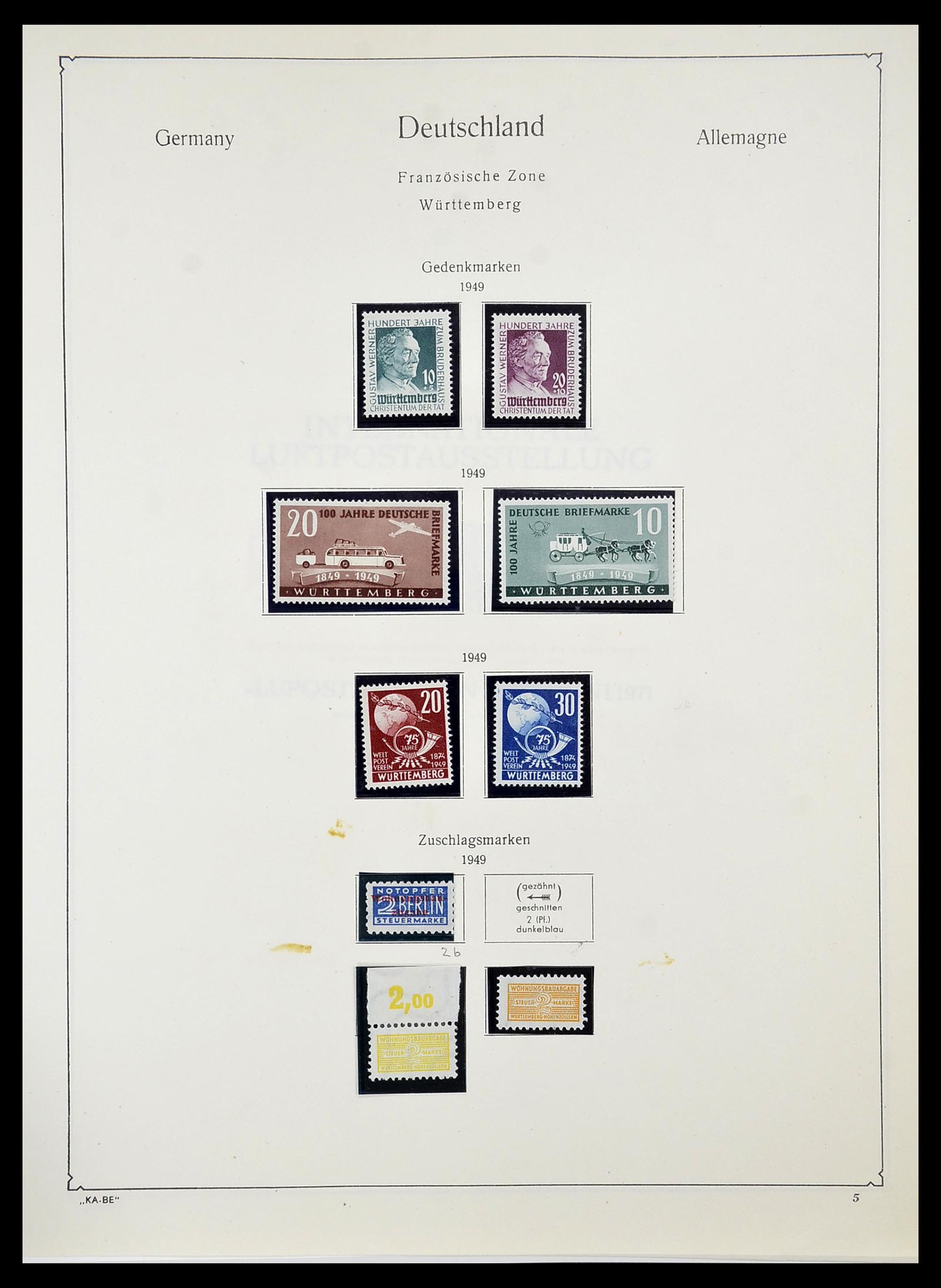 34556 019 - Postzegelverzameling 34556 Franse Zone 1945-1948.