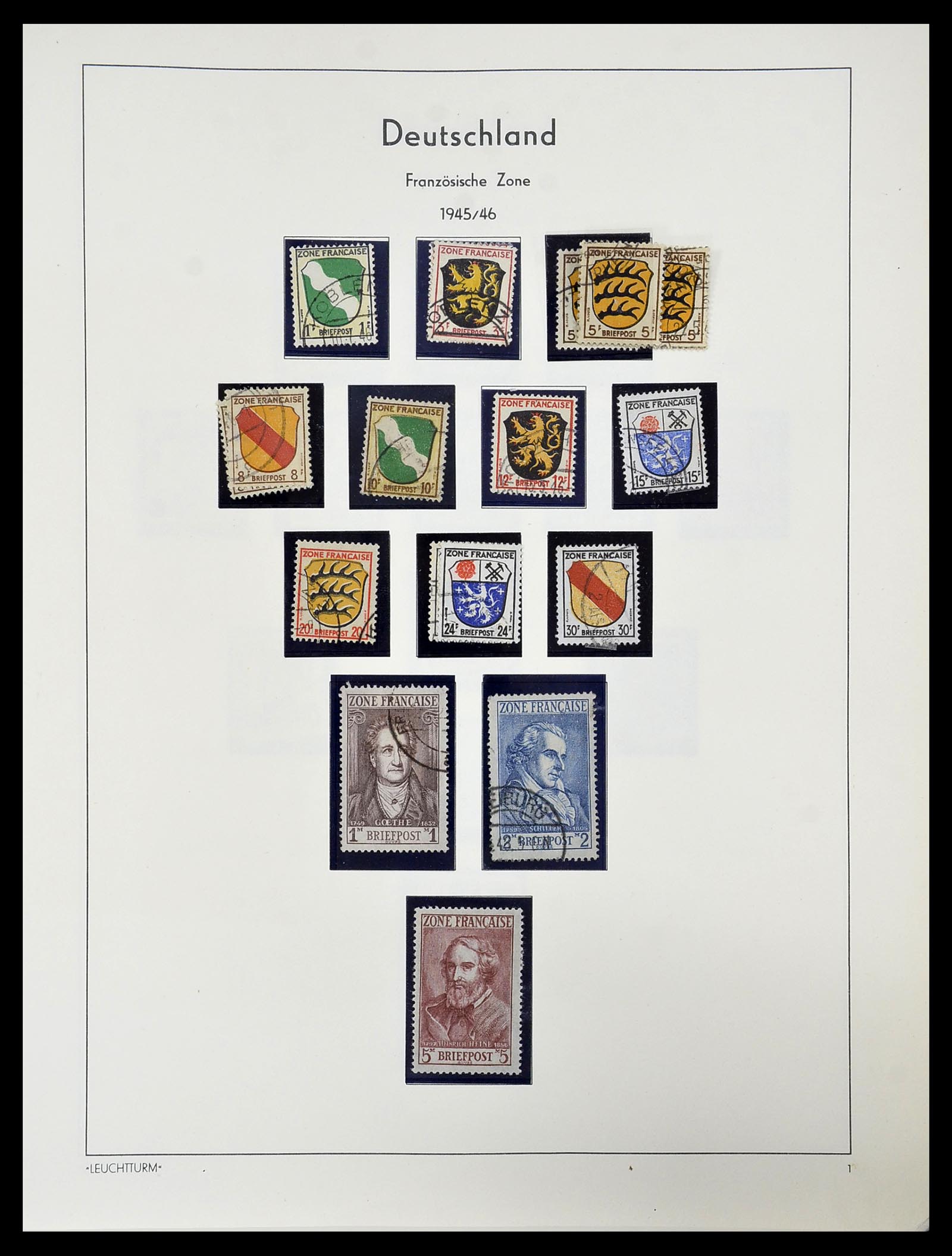 34556 021 - Postzegelverzameling 34556 Franse Zone 1945-1948.