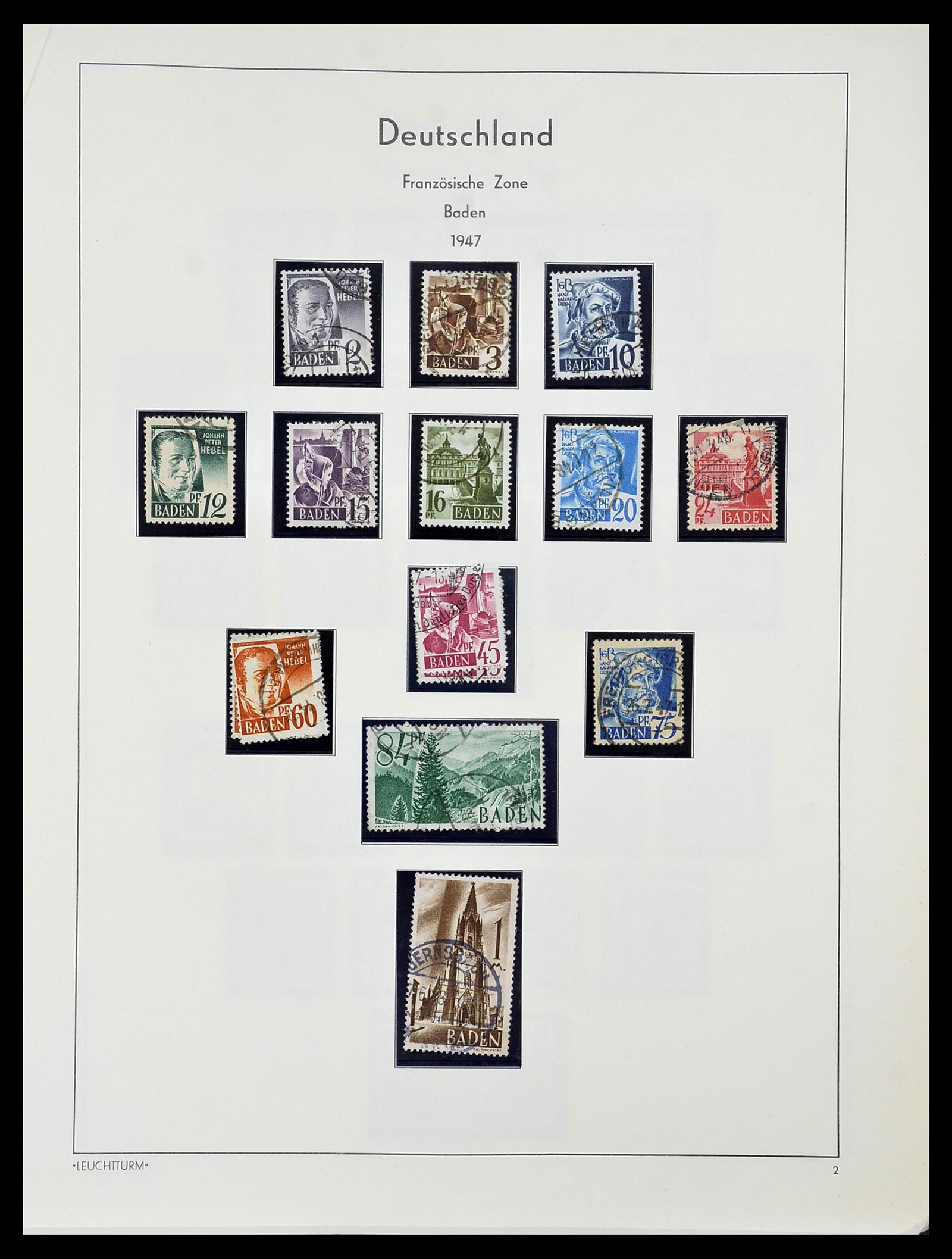34556 022 - Postzegelverzameling 34556 Franse Zone 1945-1948.
