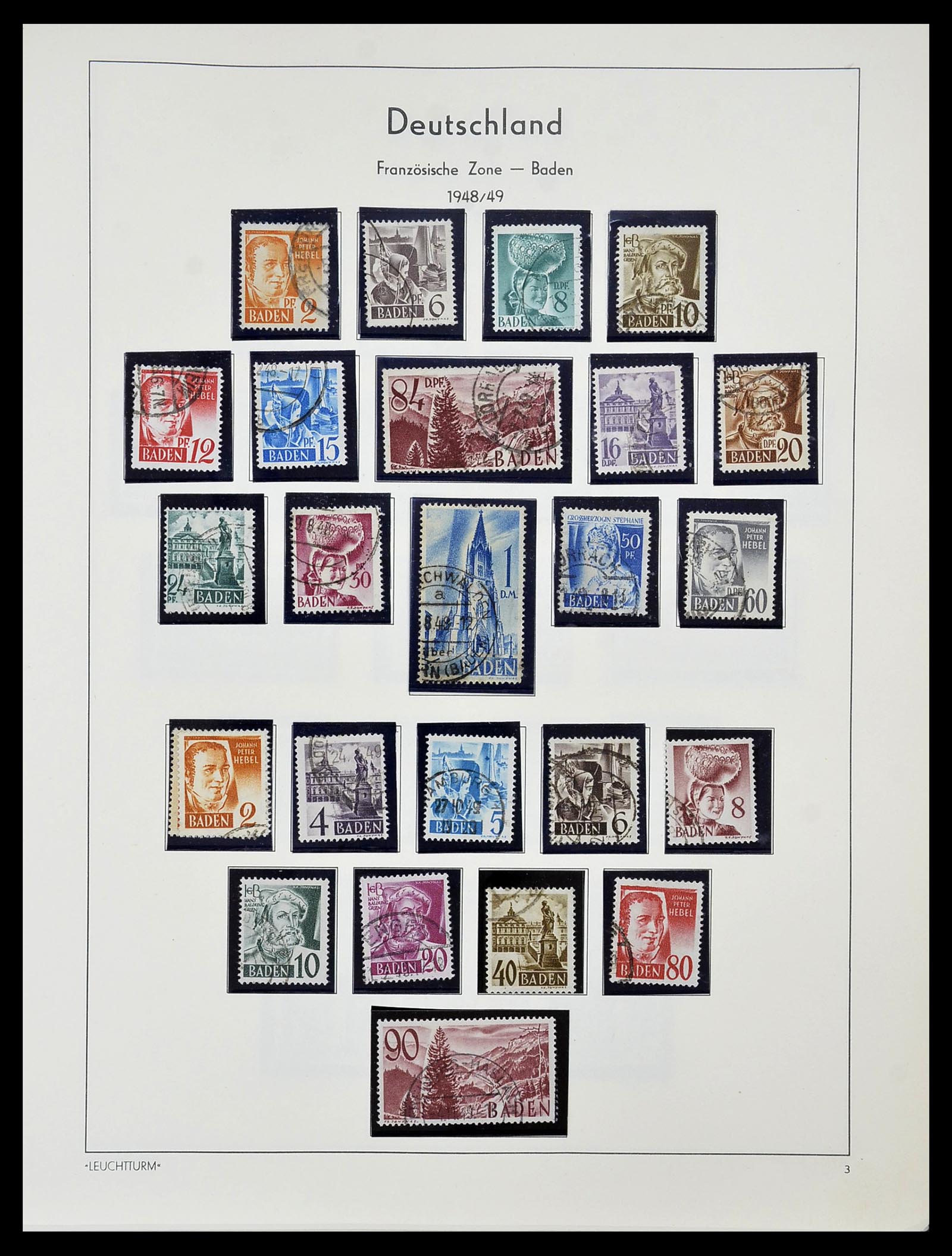 34556 023 - Postzegelverzameling 34556 Franse Zone 1945-1948.