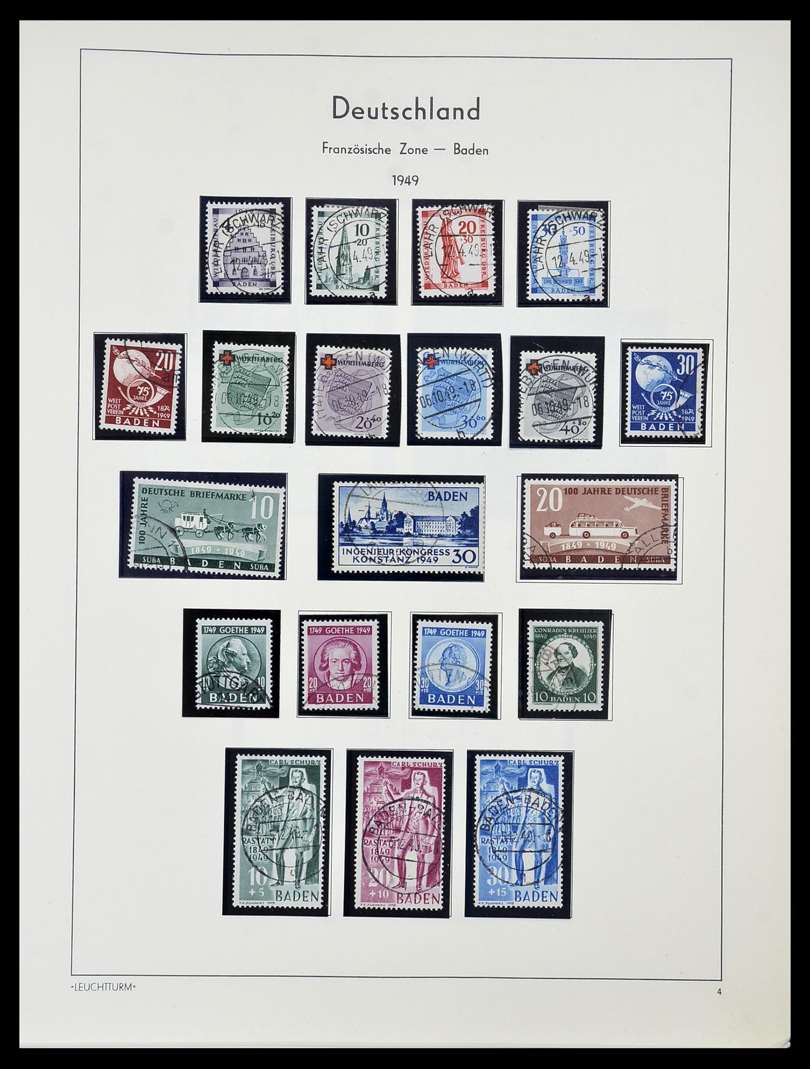 34556 024 - Postzegelverzameling 34556 Franse Zone 1945-1948.