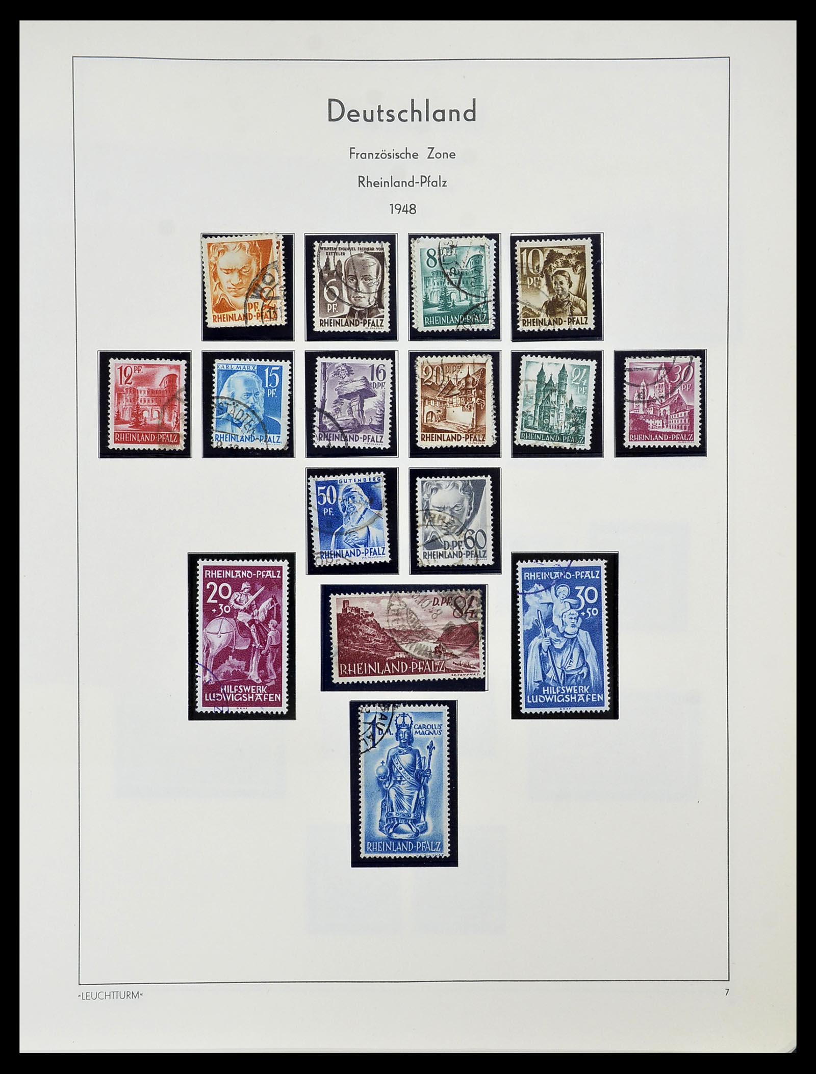 34556 027 - Postzegelverzameling 34556 Franse Zone 1945-1948.