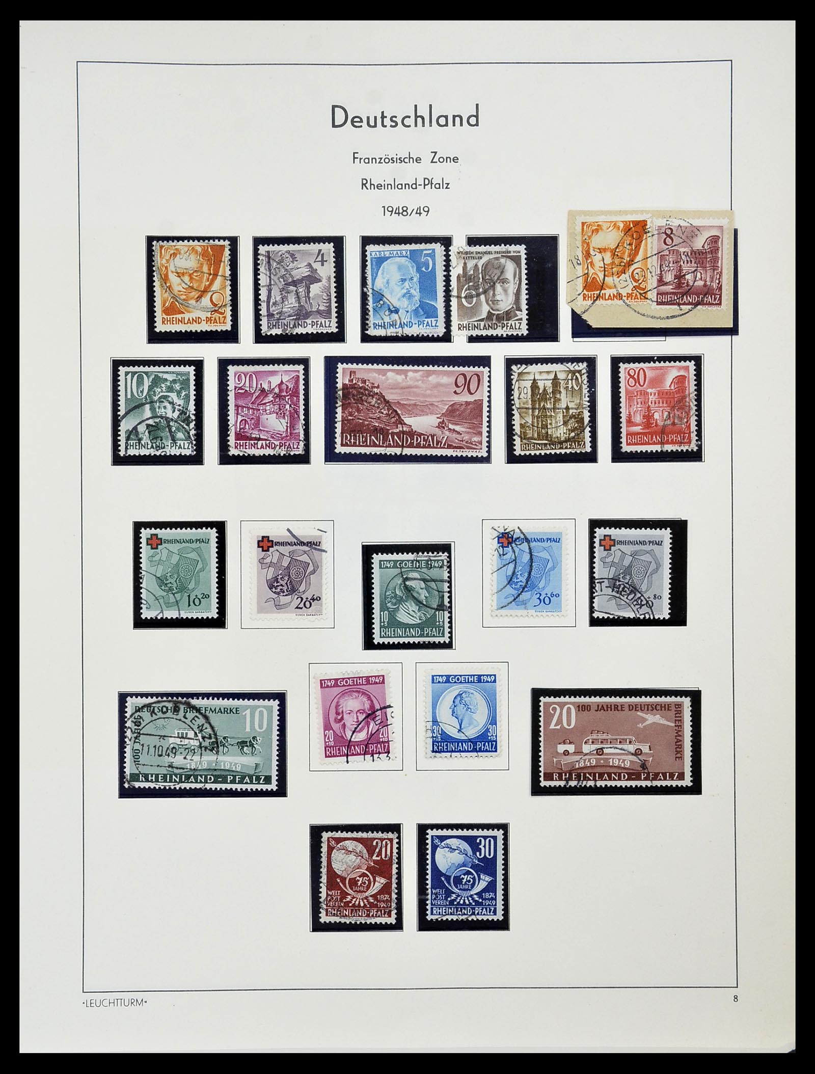 34556 028 - Postzegelverzameling 34556 Franse Zone 1945-1948.