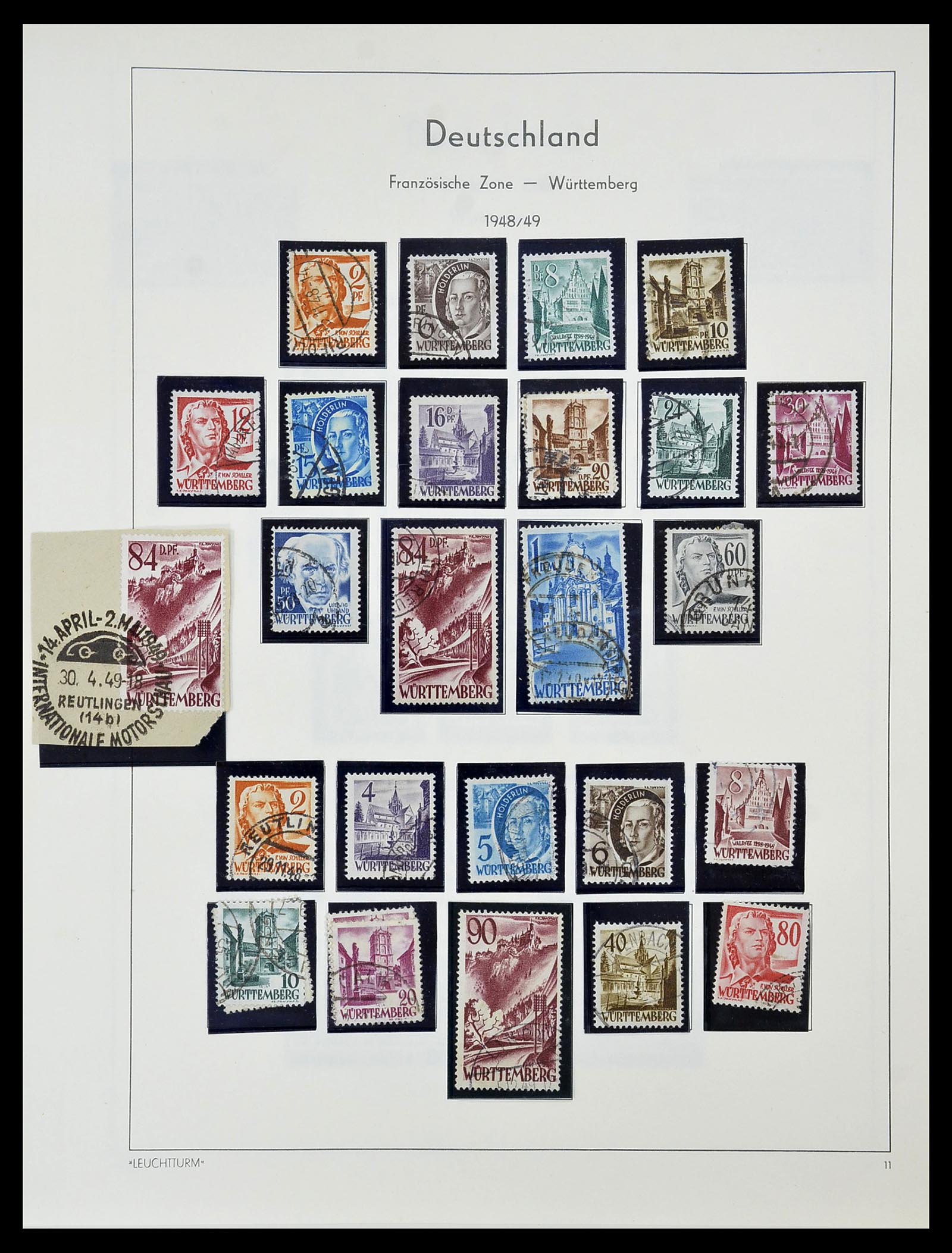 34556 032 - Postzegelverzameling 34556 Franse Zone 1945-1948.