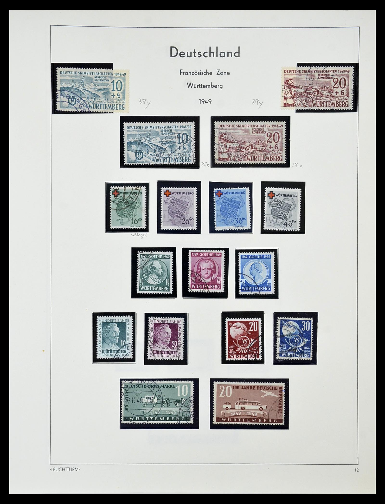 34556 033 - Postzegelverzameling 34556 Franse Zone 1945-1948.