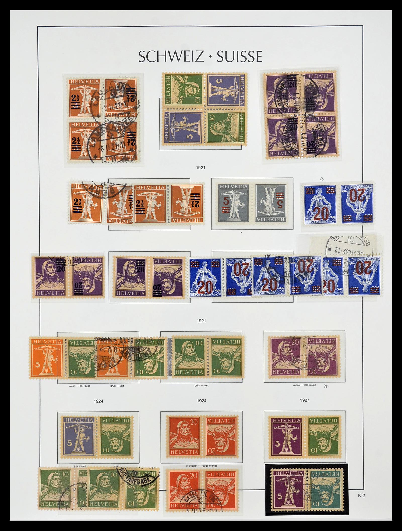 34557 003 - Postzegelverzameling 34557 Zwitserland combinaties 1909-1953.
