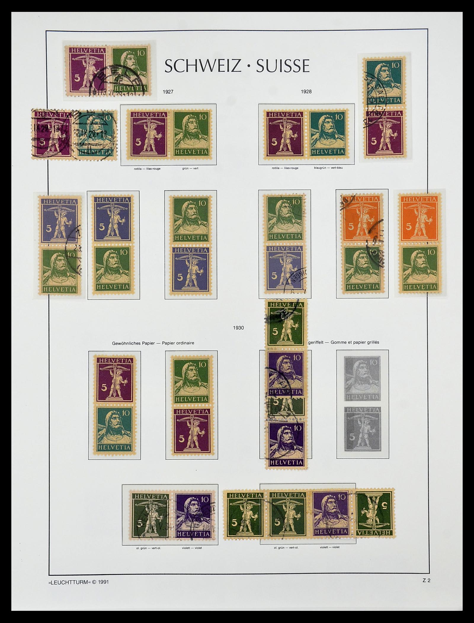 34557 010 - Postzegelverzameling 34557 Zwitserland combinaties 1909-1953.