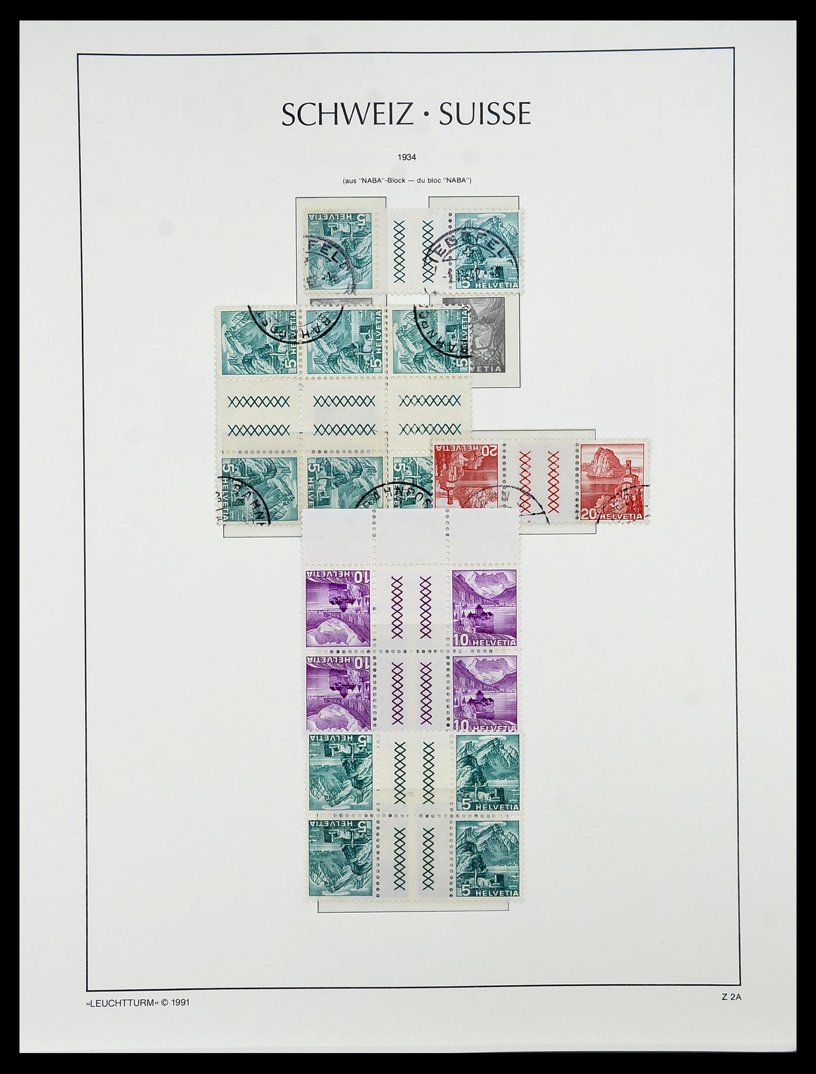 34557 013 - Postzegelverzameling 34557 Zwitserland combinaties 1909-1953.
