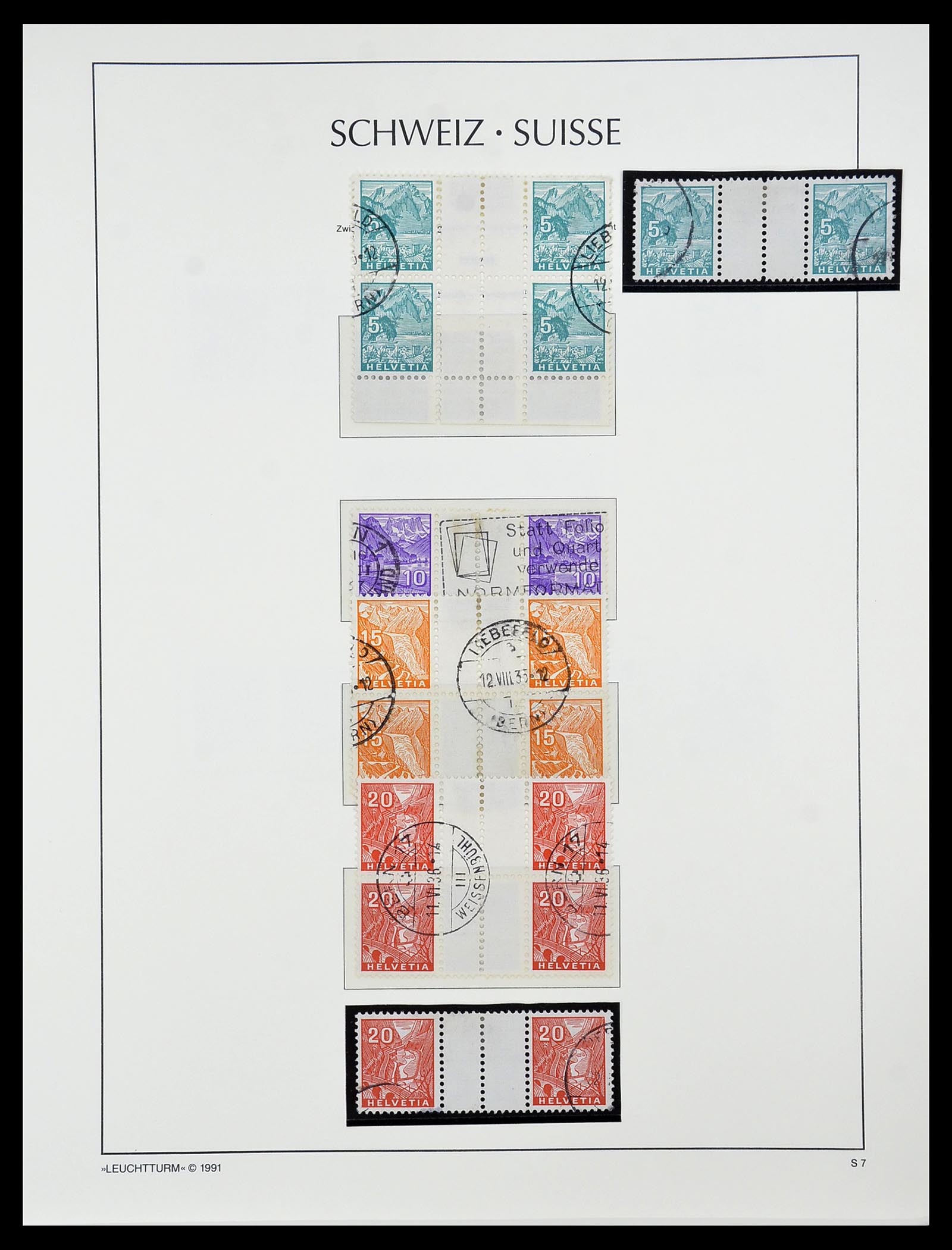 34557 015 - Postzegelverzameling 34557 Zwitserland combinaties 1909-1953.