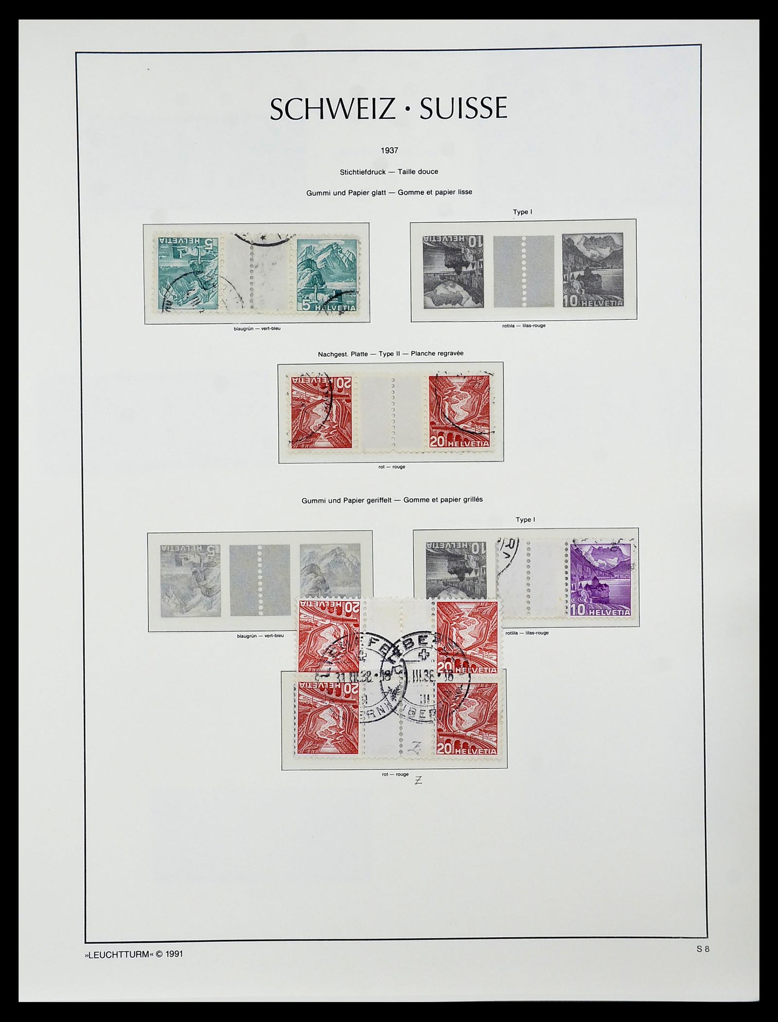 34557 016 - Stamp Collection 34557 Switzerland combinations 1909-1953.