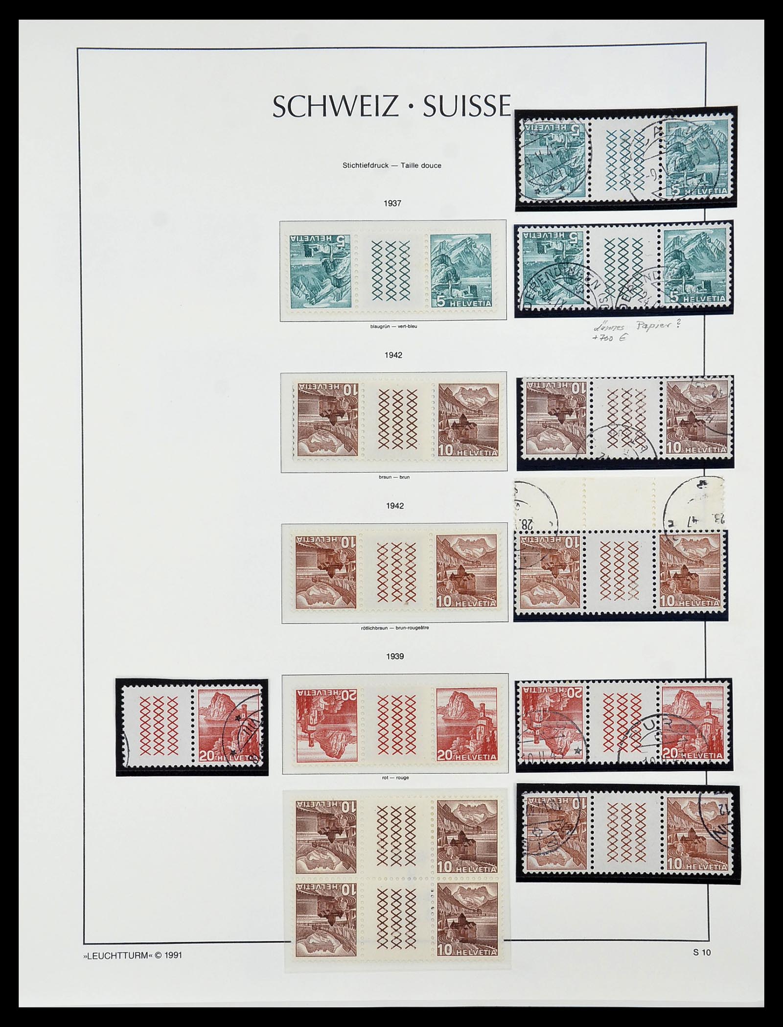 34557 018 - Postzegelverzameling 34557 Zwitserland combinaties 1909-1953.