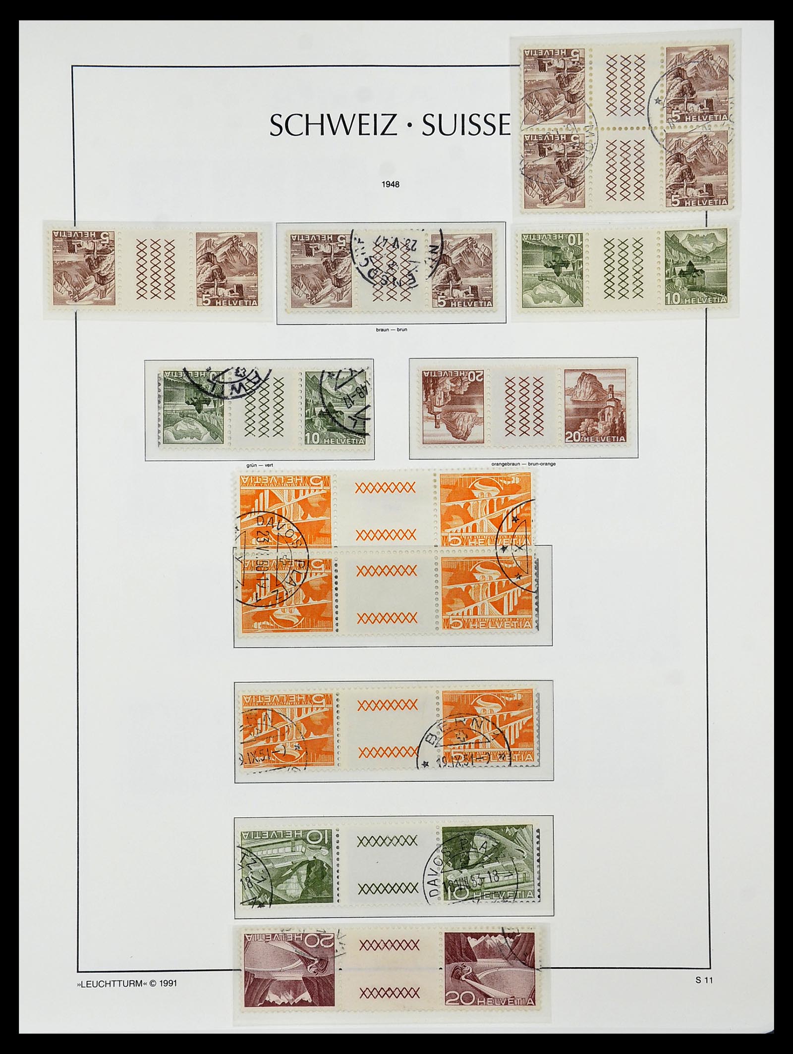 34557 019 - Postzegelverzameling 34557 Zwitserland combinaties 1909-1953.