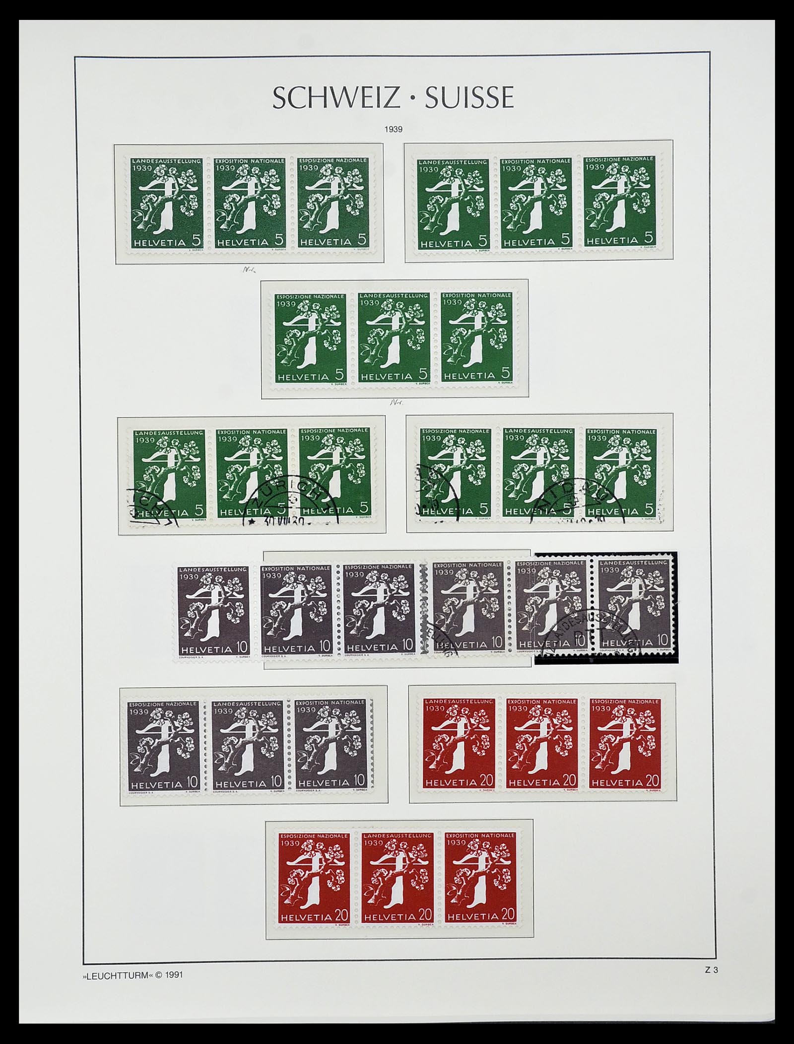 34557 020 - Postzegelverzameling 34557 Zwitserland combinaties 1909-1953.