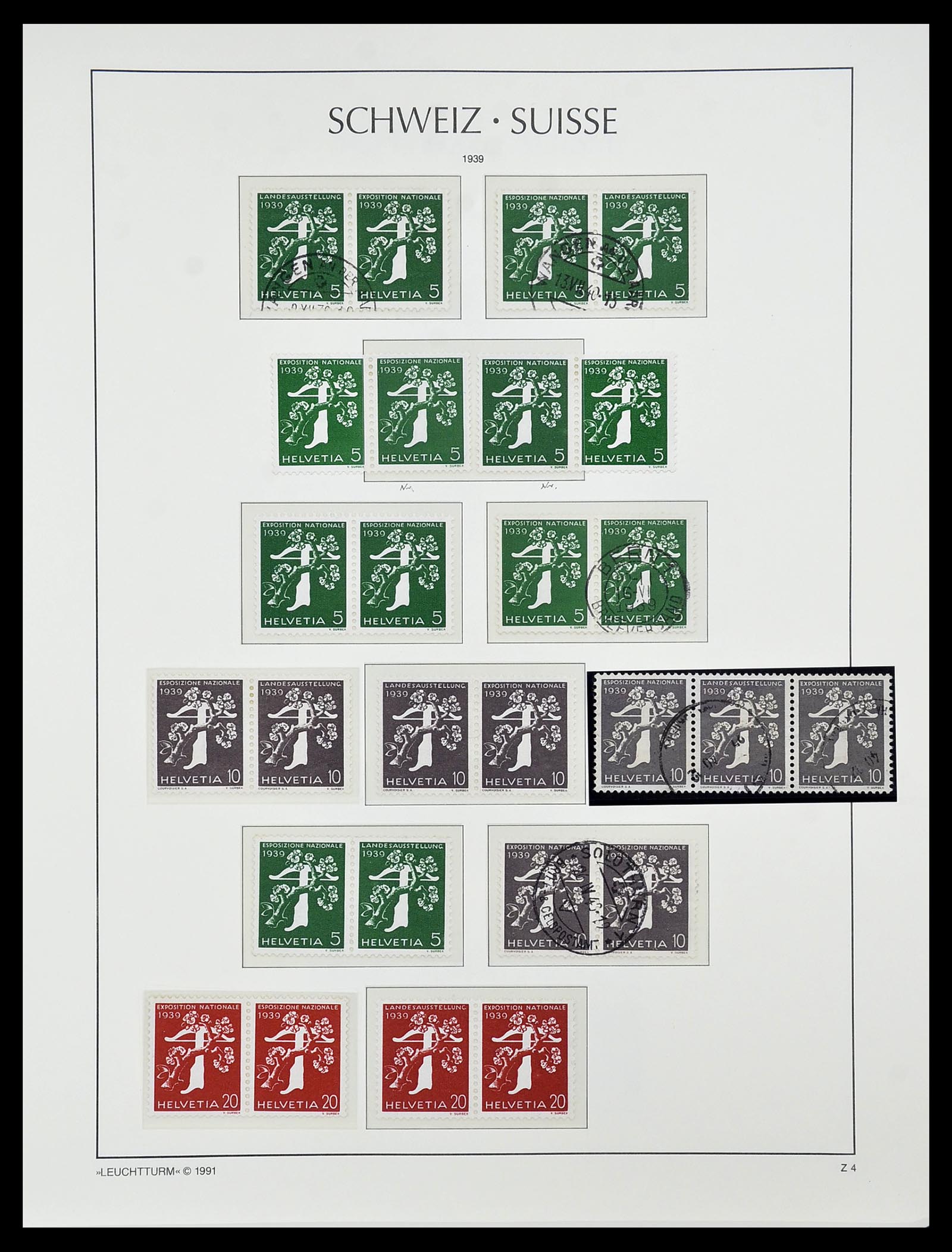 34557 021 - Postzegelverzameling 34557 Zwitserland combinaties 1909-1953.