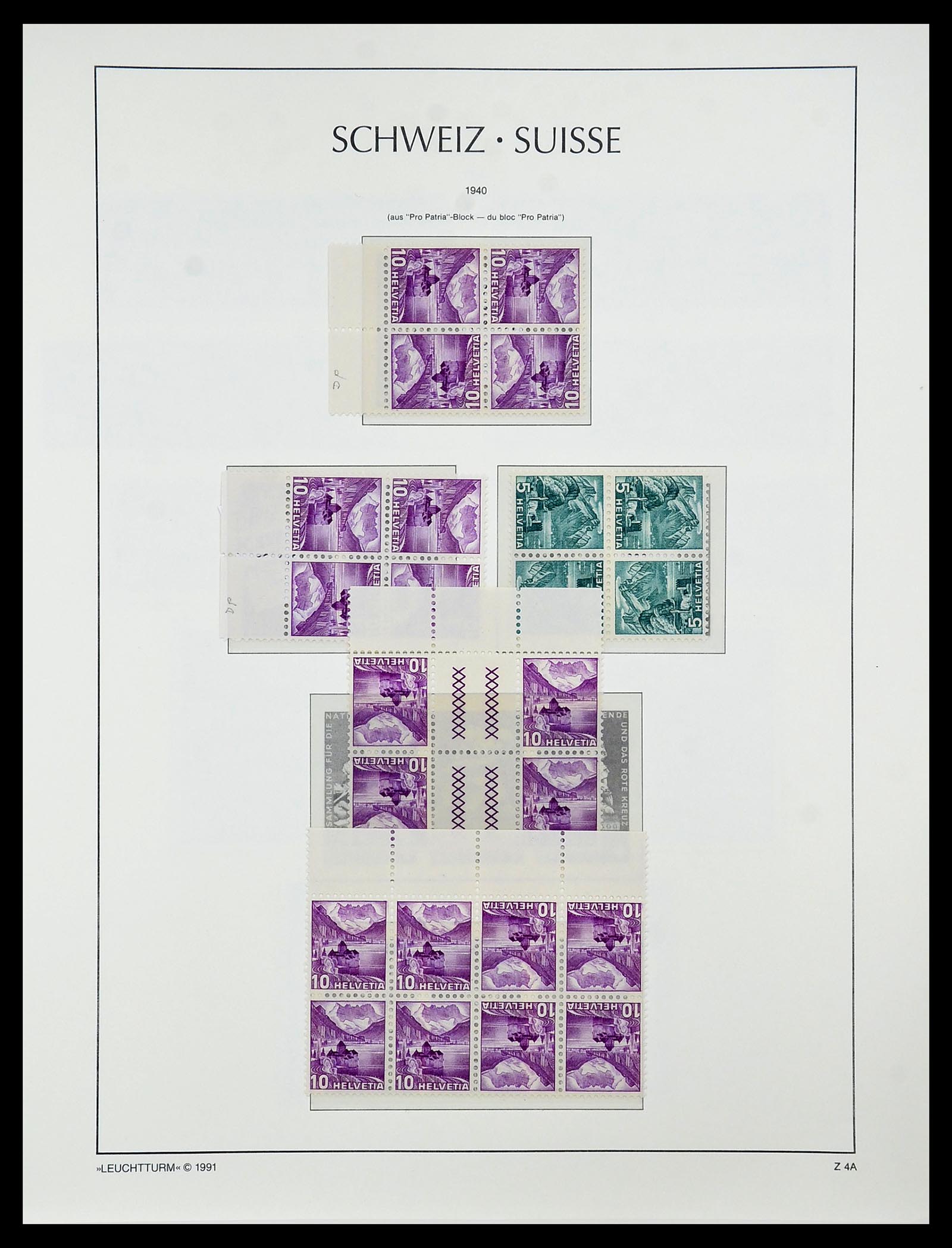 34557 022 - Postzegelverzameling 34557 Zwitserland combinaties 1909-1953.