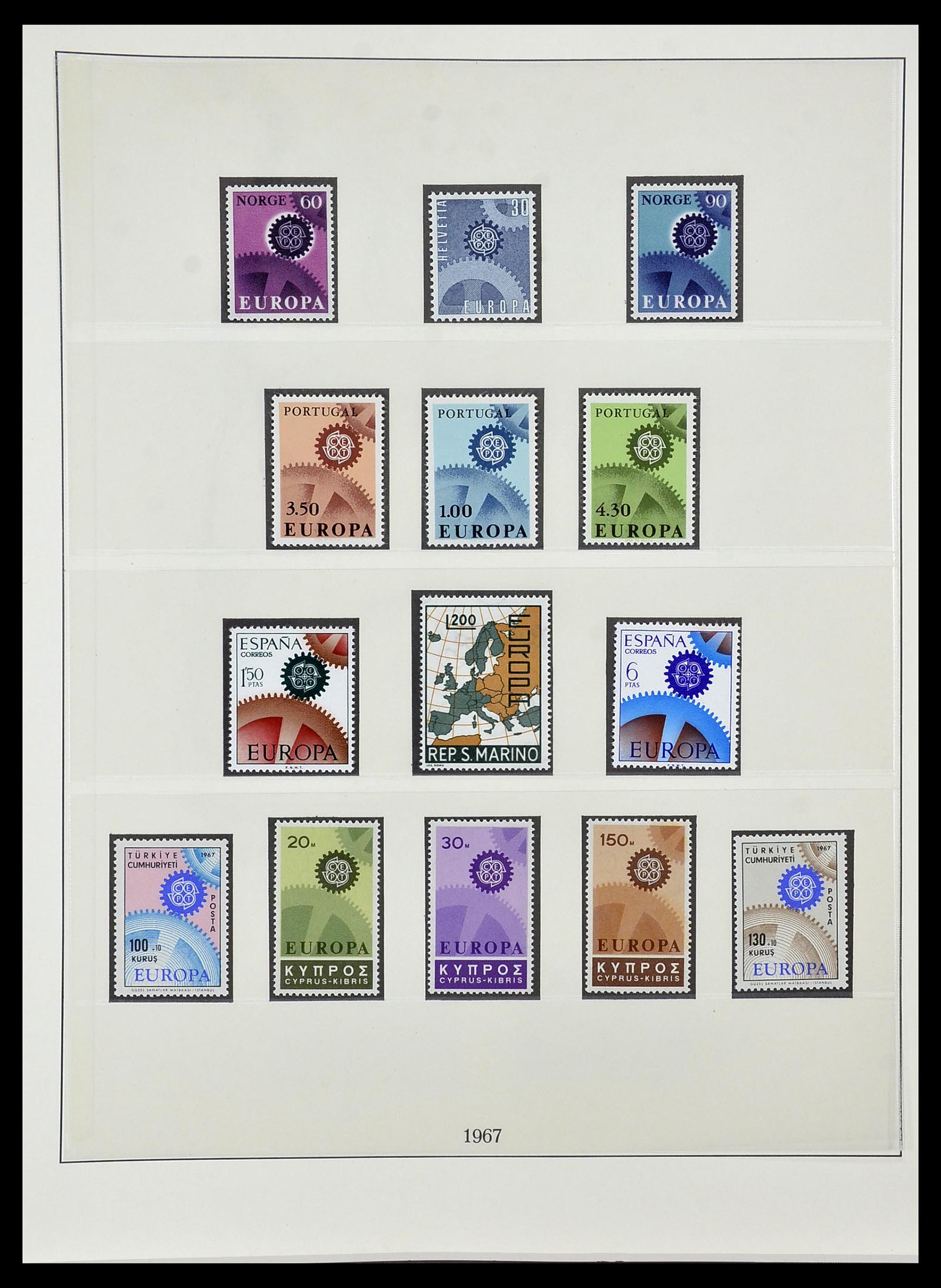 34574 027 - Postzegelverzameling 34574 Europa CEPT 1956-1974.