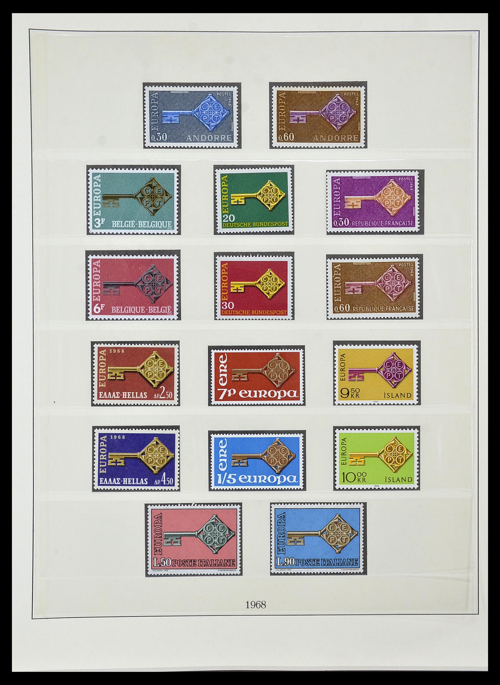 34574 028 - Postzegelverzameling 34574 Europa CEPT 1956-1974.