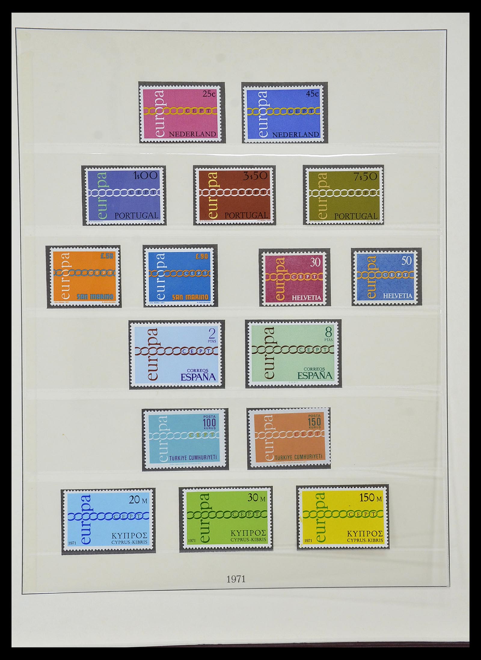 34574 038 - Postzegelverzameling 34574 Europa CEPT 1956-1974.