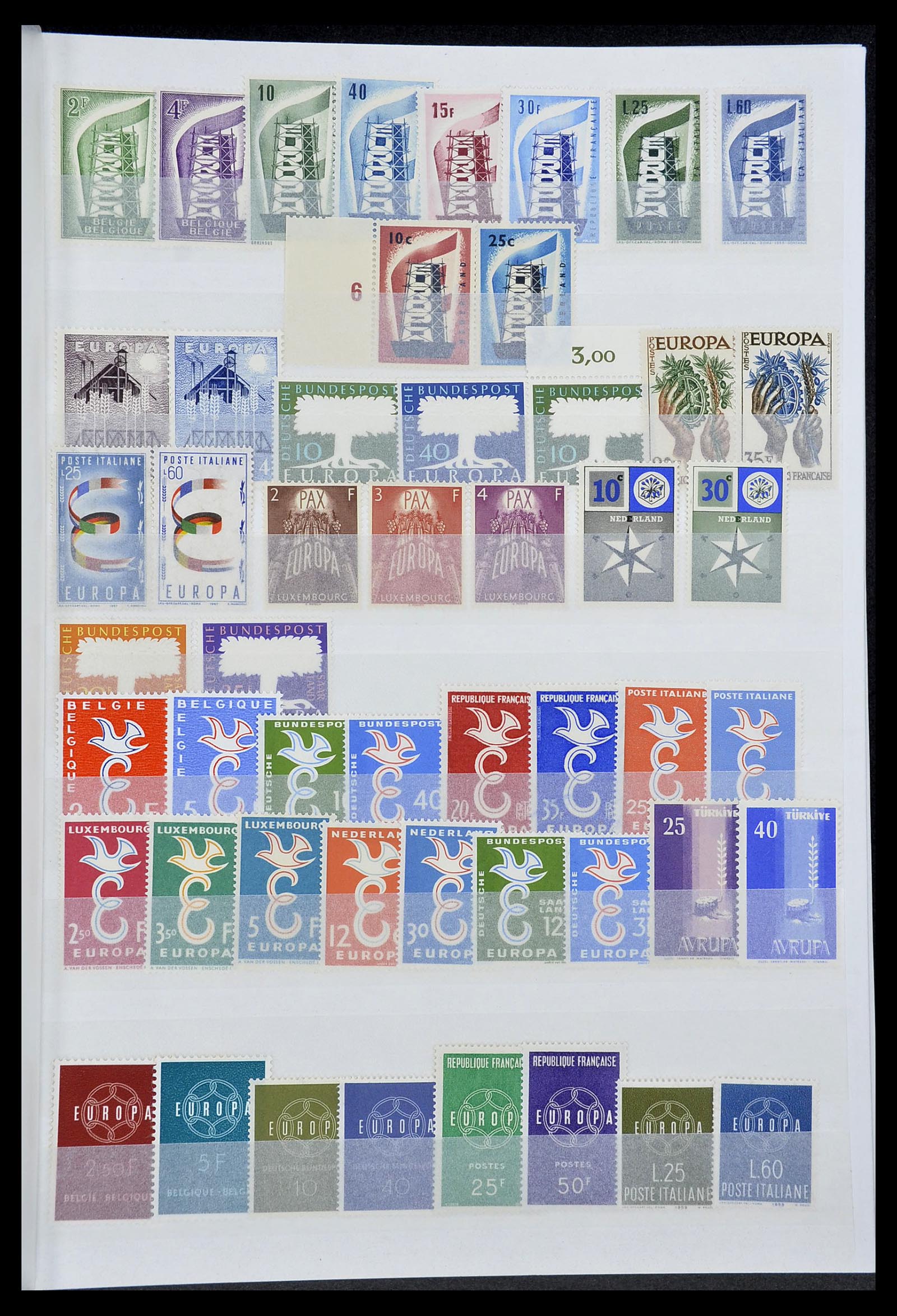 34576 001 - Postzegelverzameling 34576 Europa CEPT 1956-1992.
