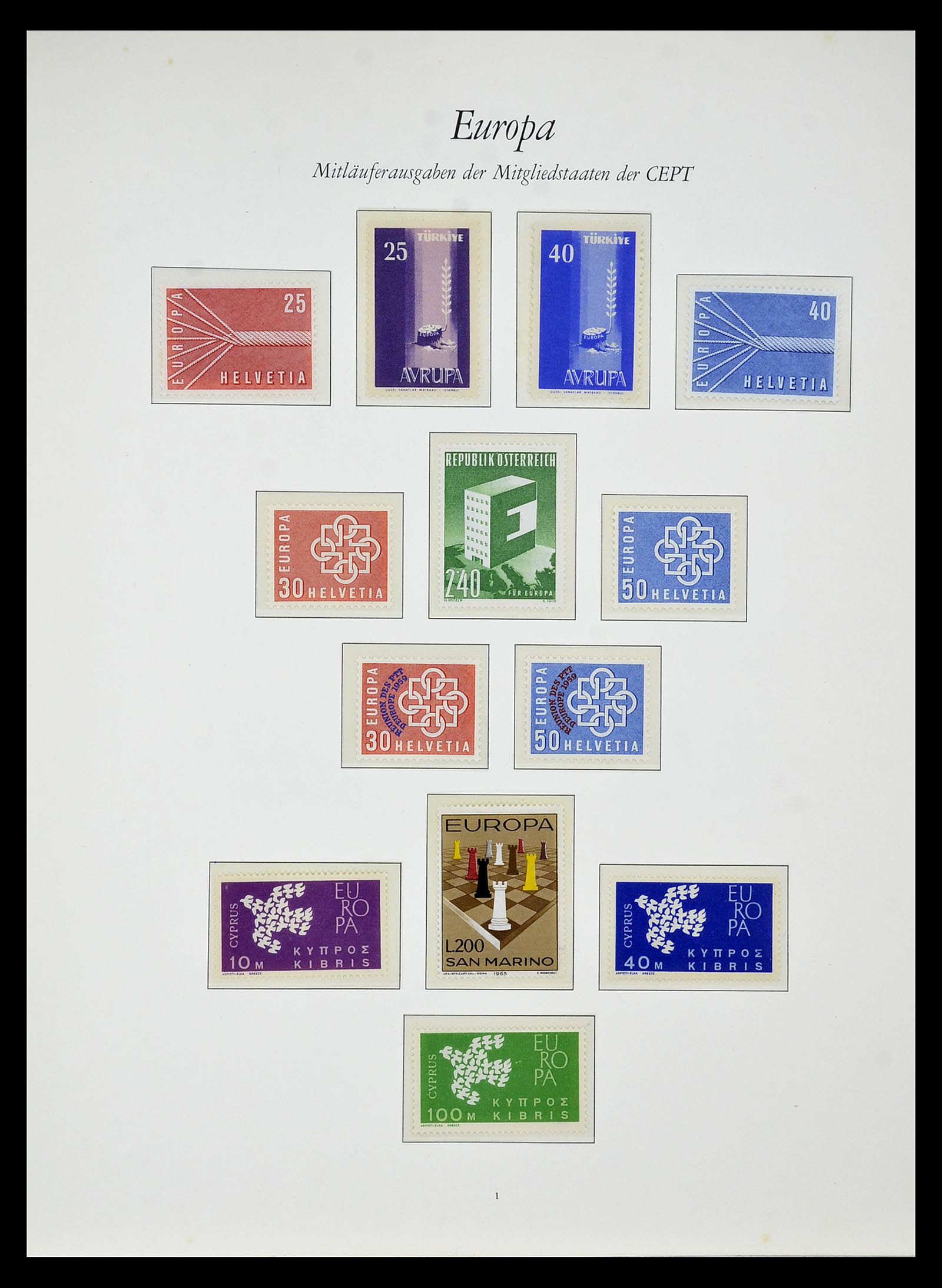 34577 005 - Postzegelverzameling 34577 Europa CEPT 1956-1992.
