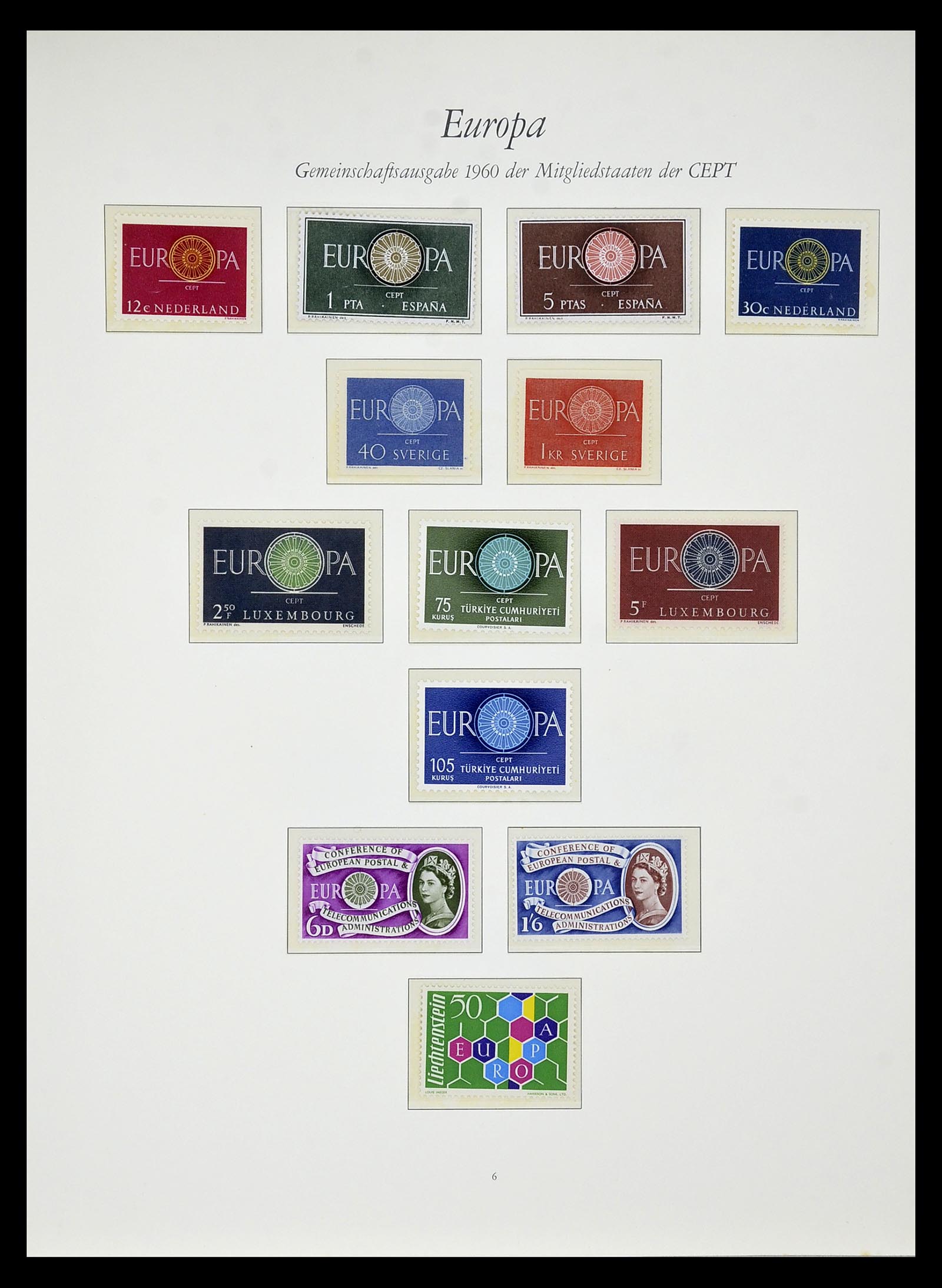 34577 007 - Postzegelverzameling 34577 Europa CEPT 1956-1992.