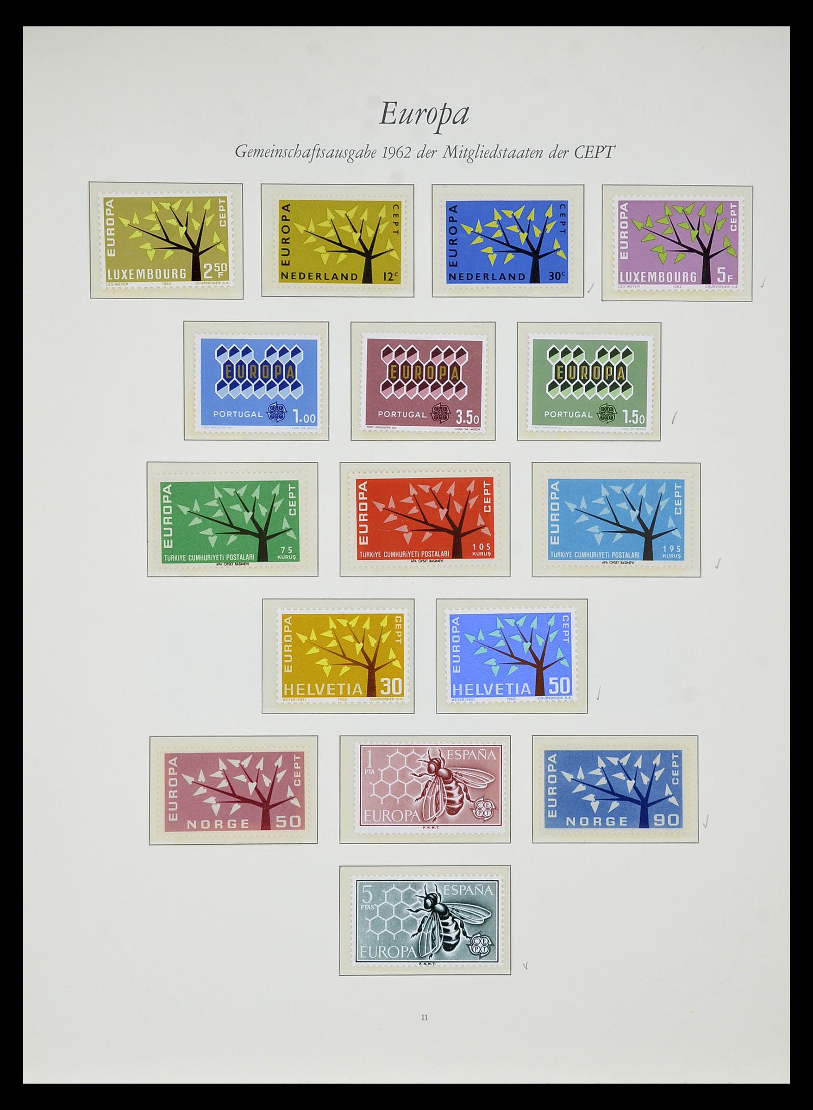 34577 012 - Postzegelverzameling 34577 Europa CEPT 1956-1992.