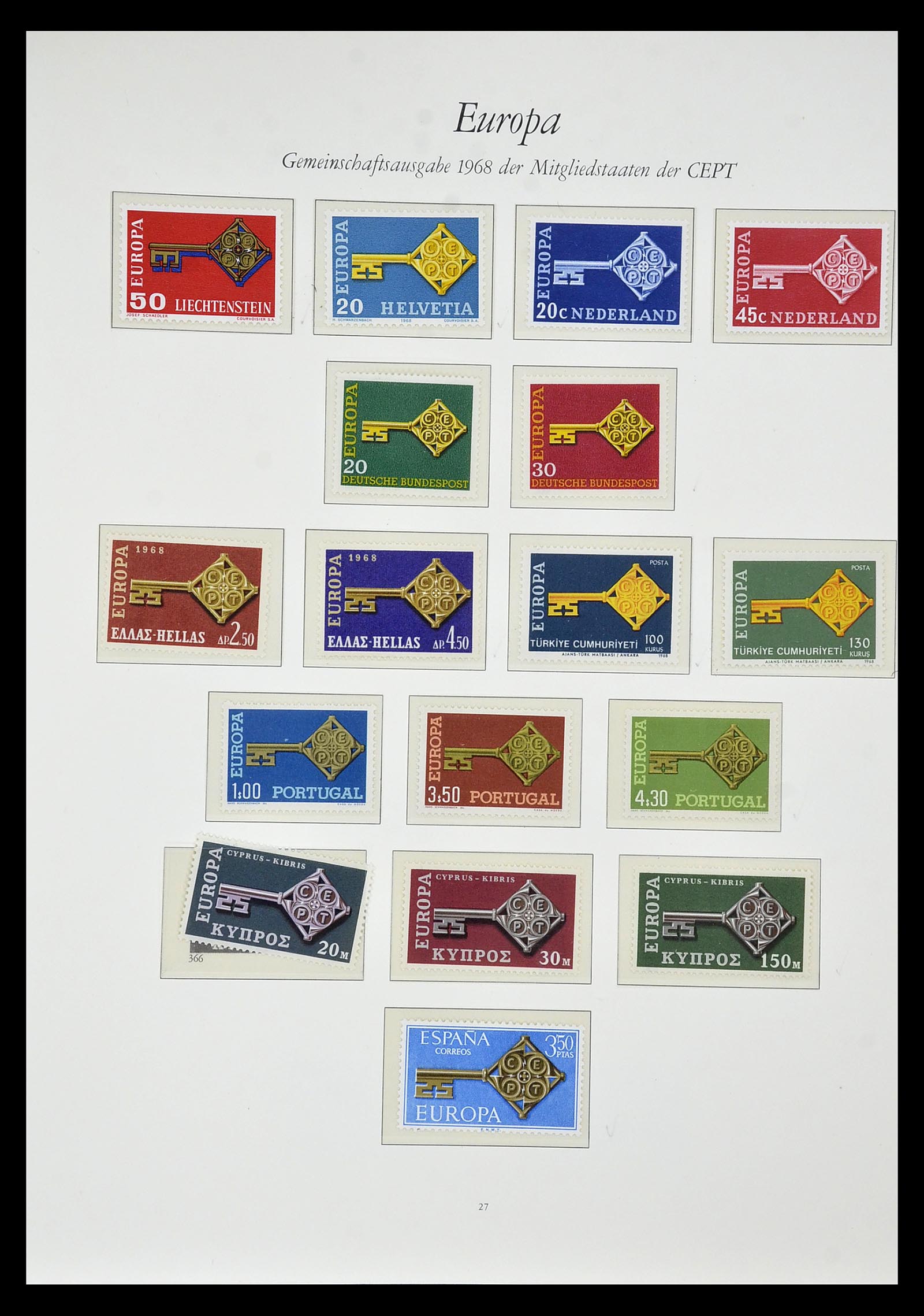 34577 028 - Postzegelverzameling 34577 Europa CEPT 1956-1992.