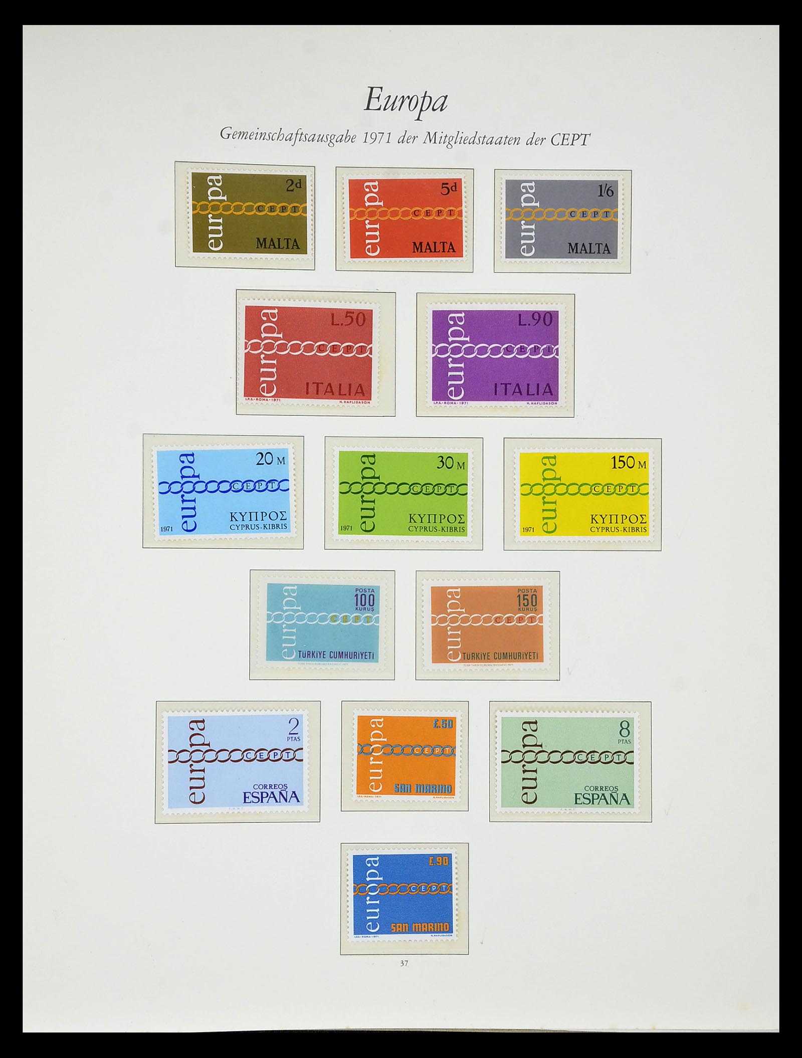 34577 037 - Postzegelverzameling 34577 Europa CEPT 1956-1992.