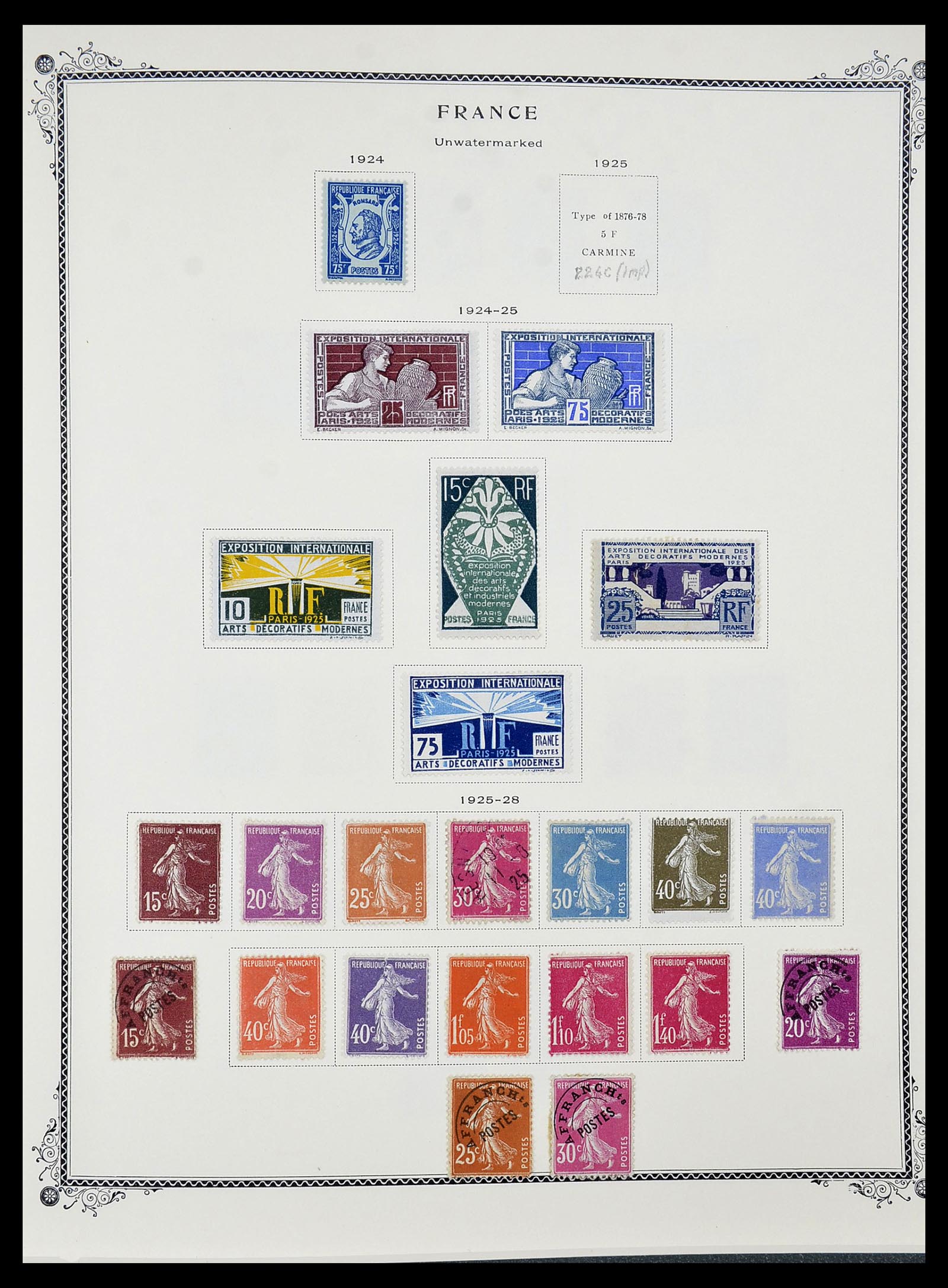 34583 007 - Postzegelverzameling 34583 Frankrijk 1849-1966.