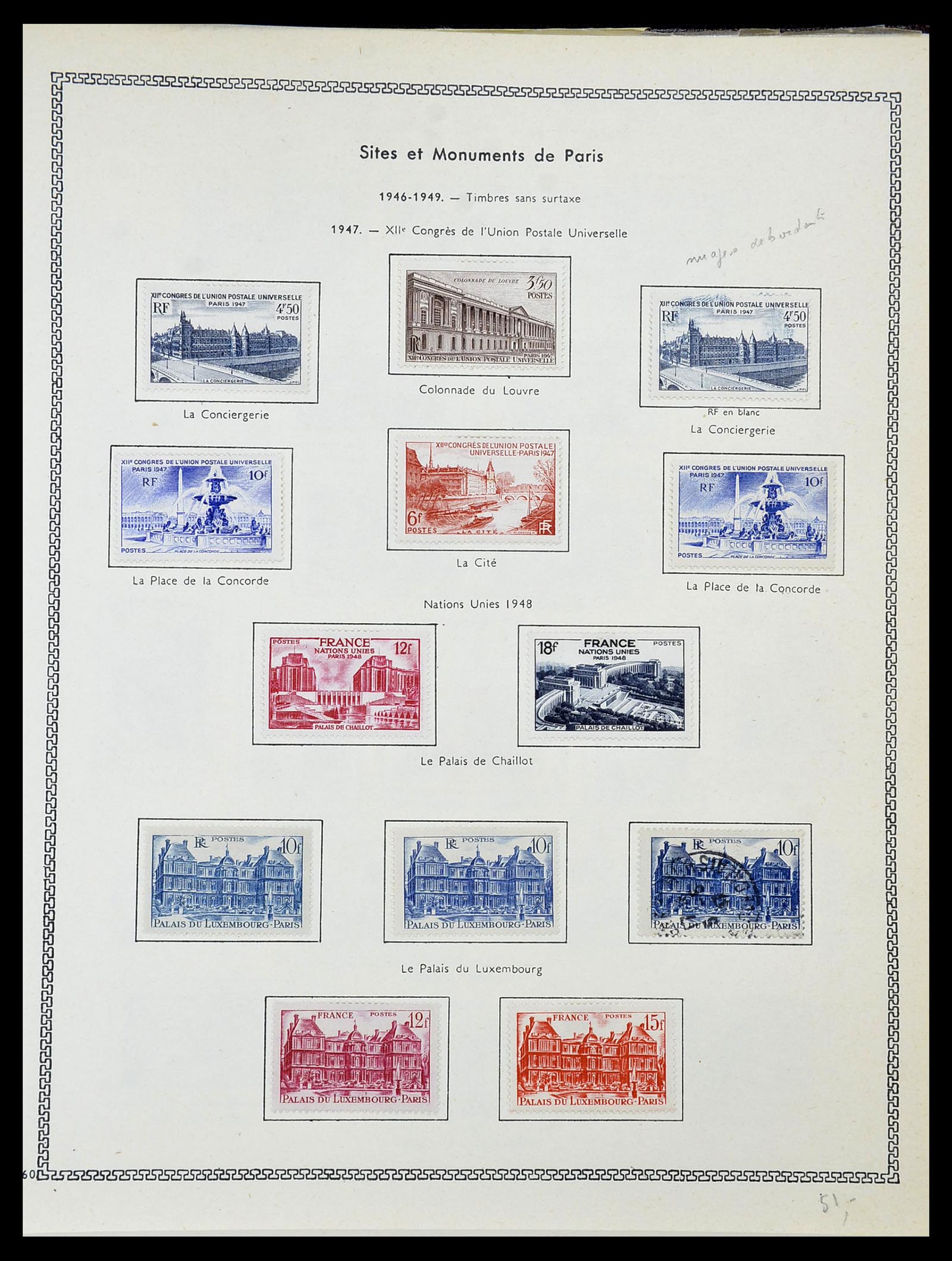 34586 039 - Postzegelverzameling 34586 Frankrijk 1849-1947.