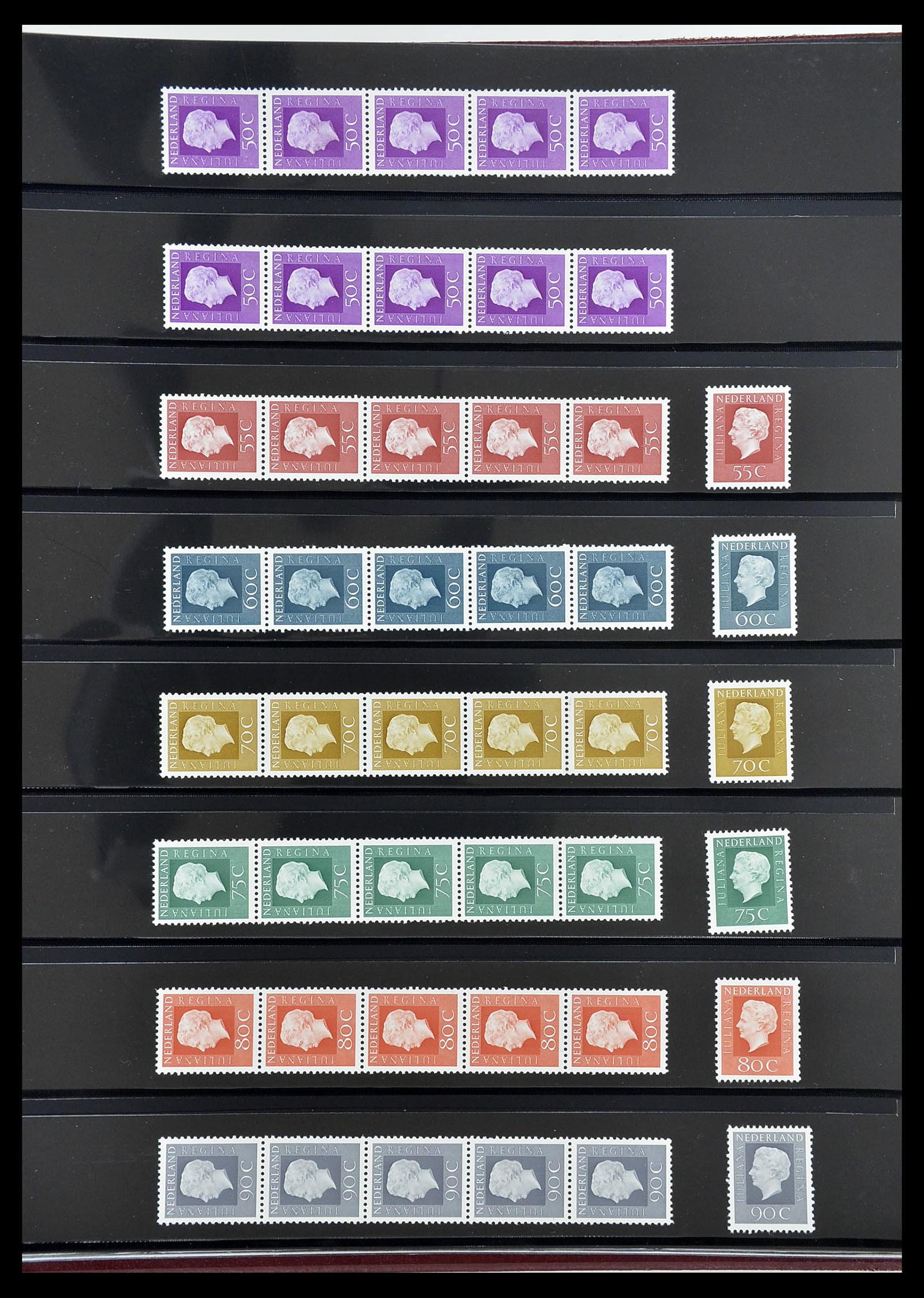 34589 005 - Postzegelverzameling 34589 Nederland rolzegels 1965-1995.