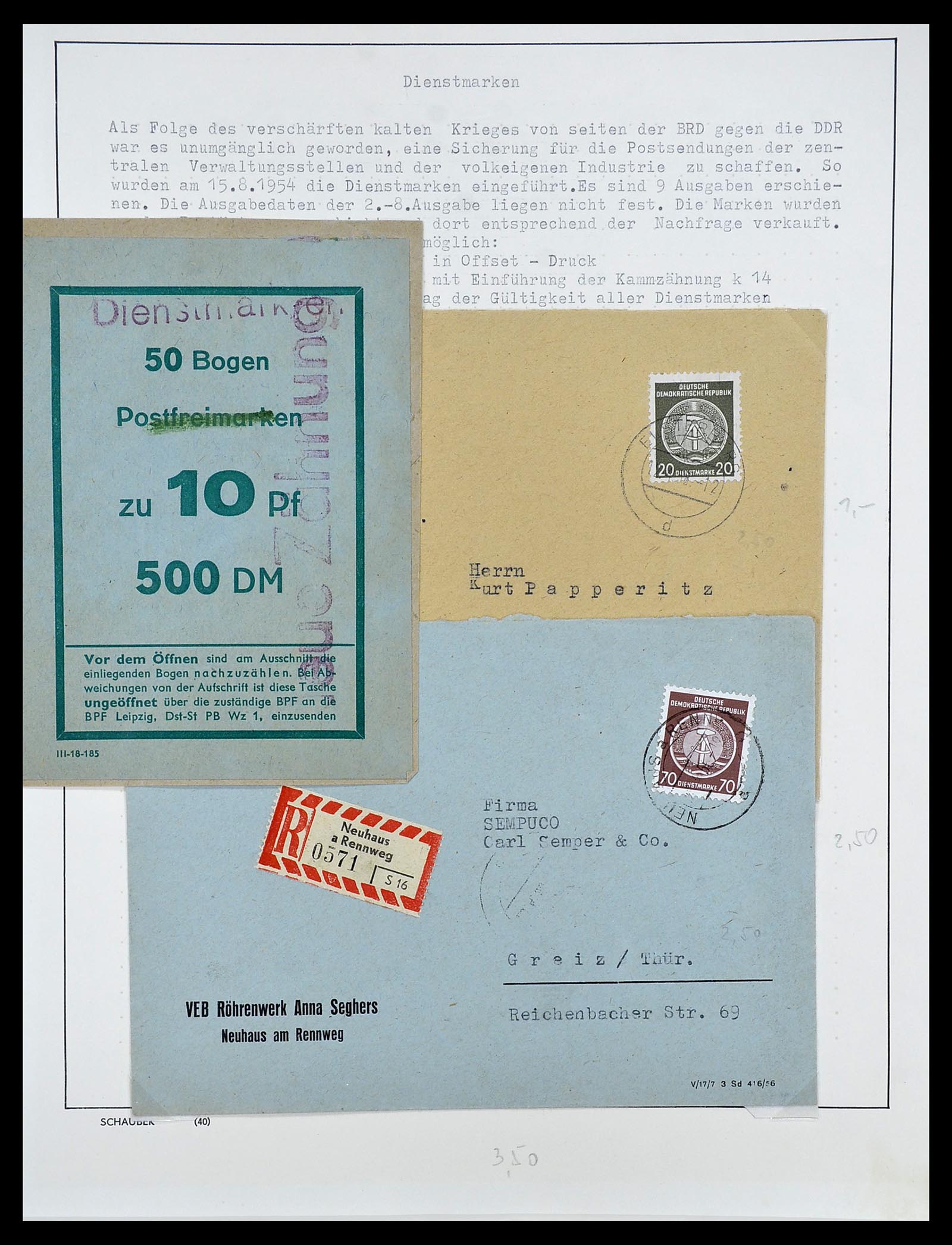 34591 038 - Postzegelverzameling 34591 DDR dienst 1948-1985.