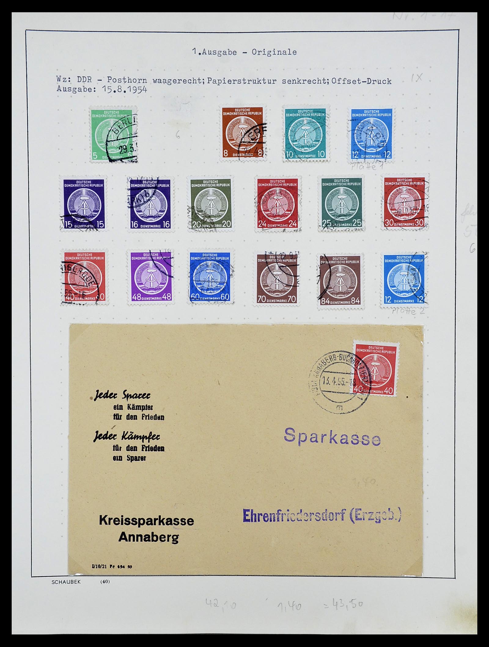 34591 040 - Postzegelverzameling 34591 DDR dienst 1948-1985.