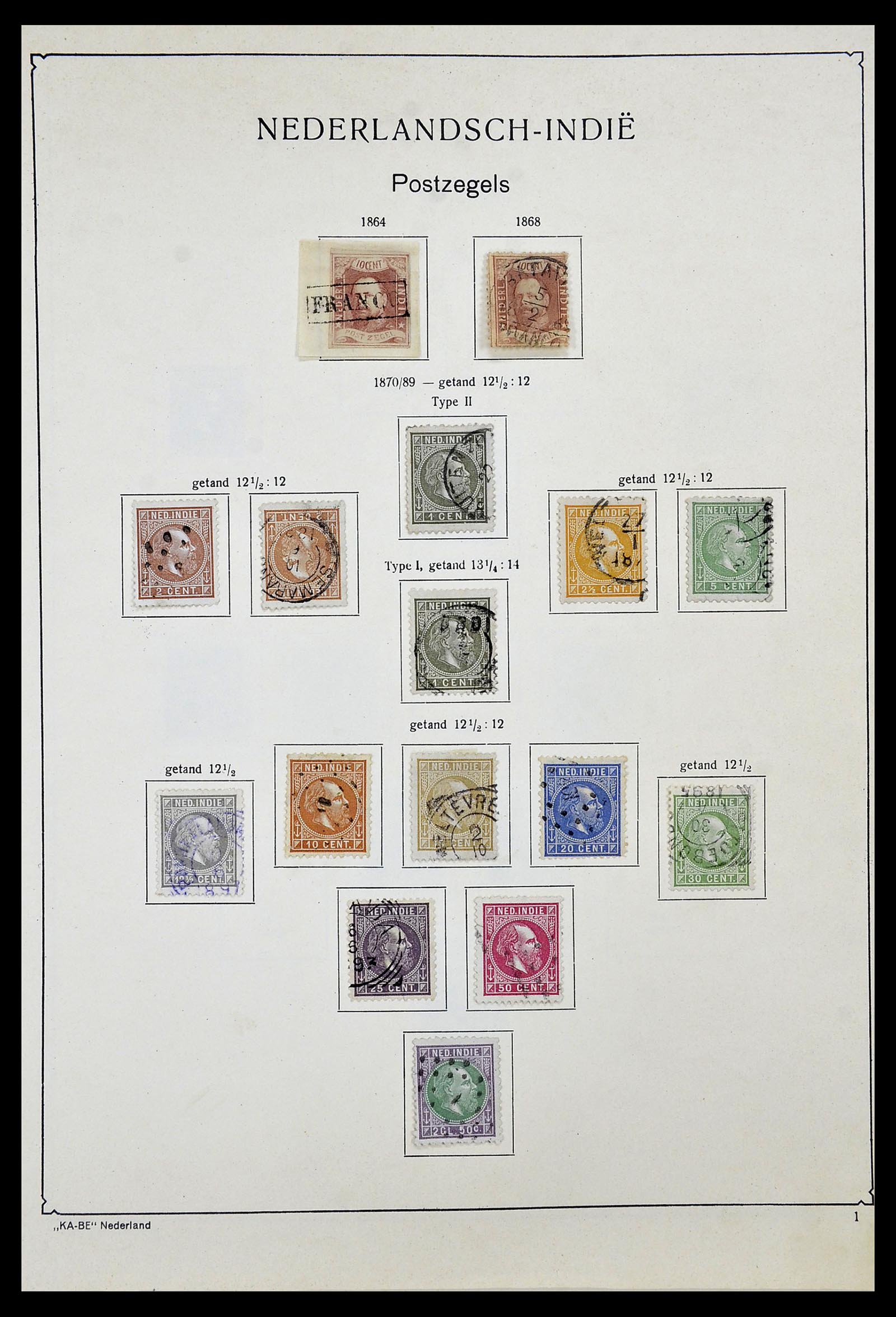 34592 001 - Postzegelverzameling 34592 Nederlands Indië en Indonesië 1864-1963.