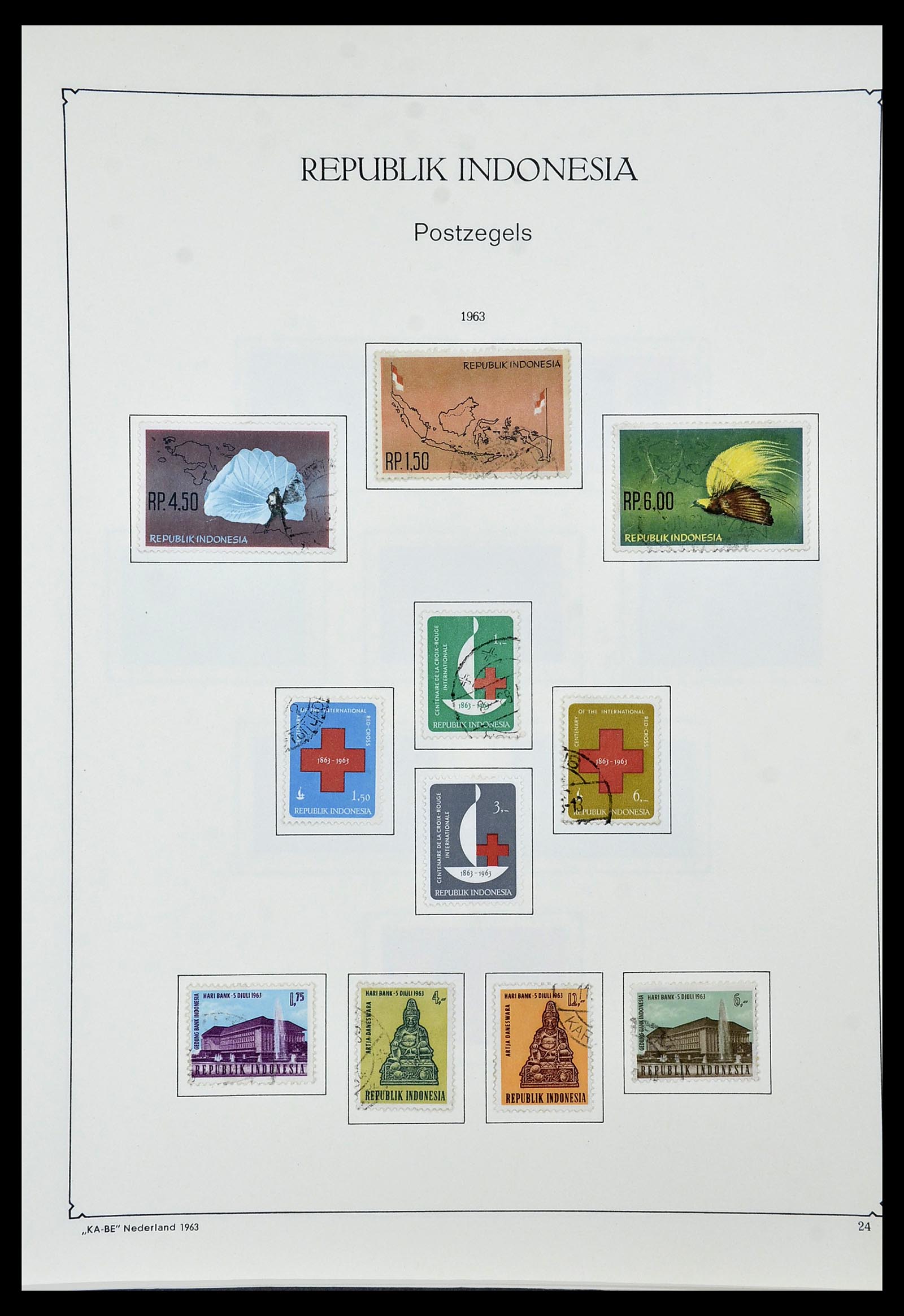 34592 100 - Postzegelverzameling 34592 Nederlands Indië en Indonesië 1864-1963.