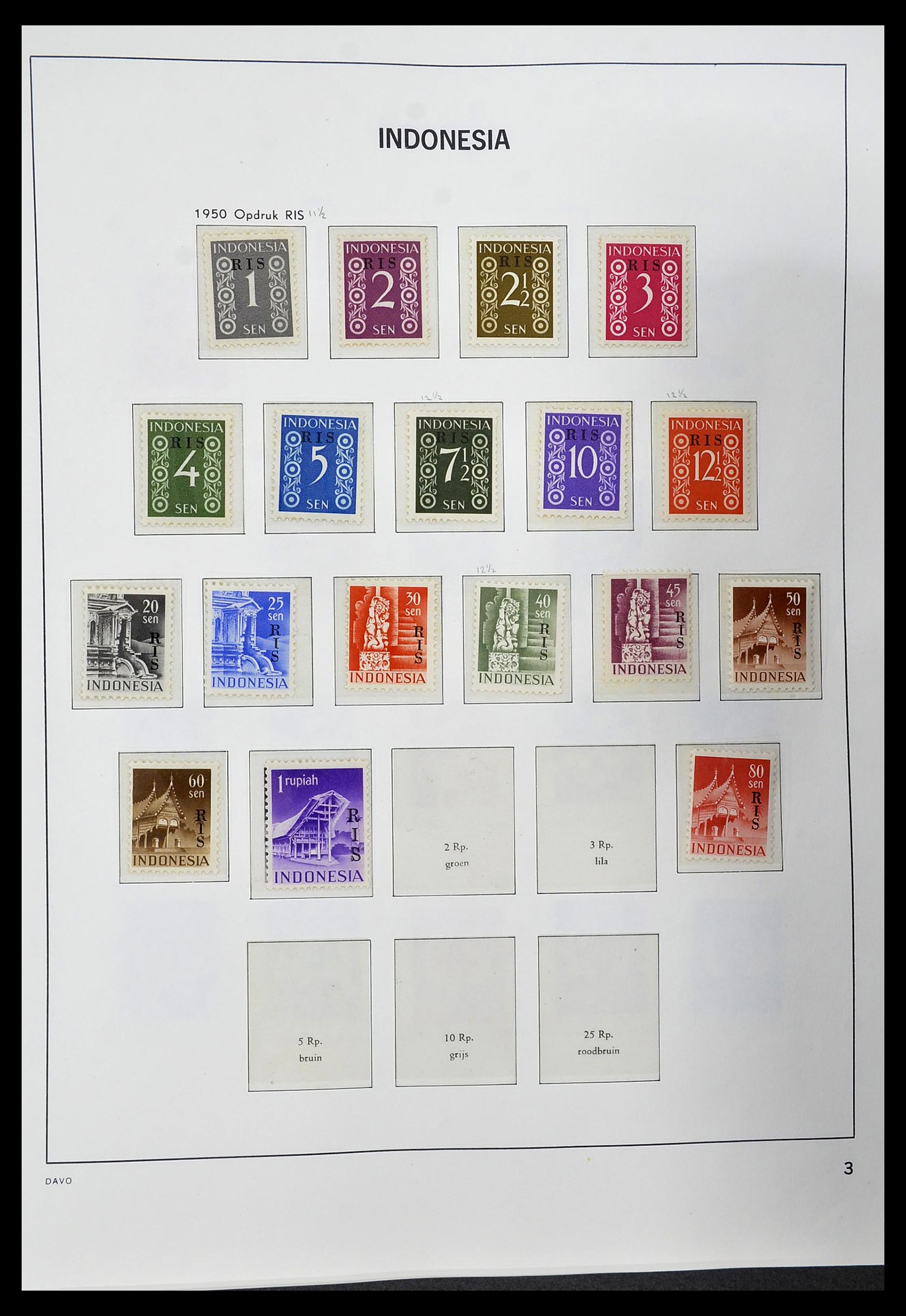 34596 003 - Postzegelverzameling 34596 Indonesië 1949-1991.