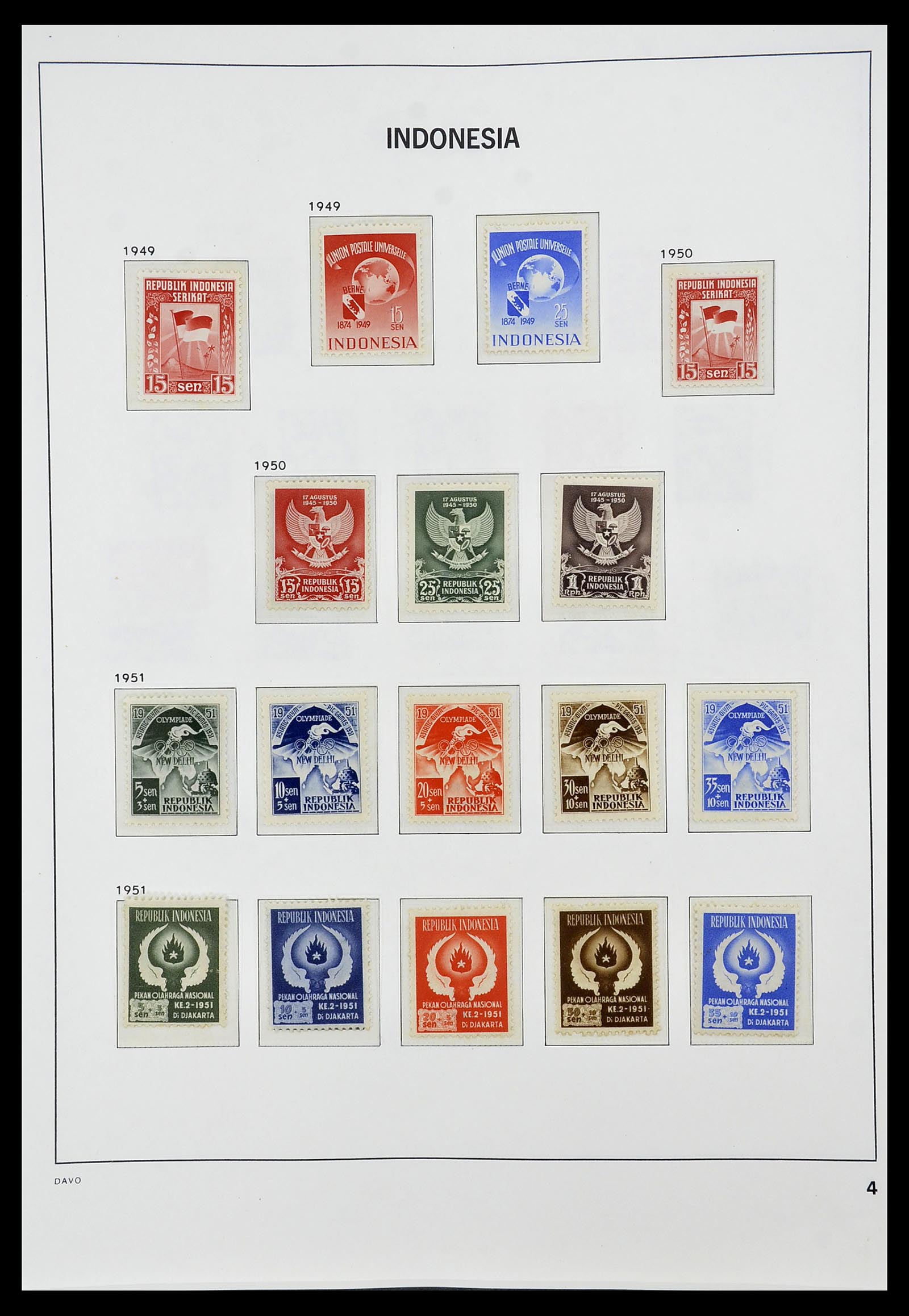 34596 004 - Postzegelverzameling 34596 Indonesië 1949-1991.