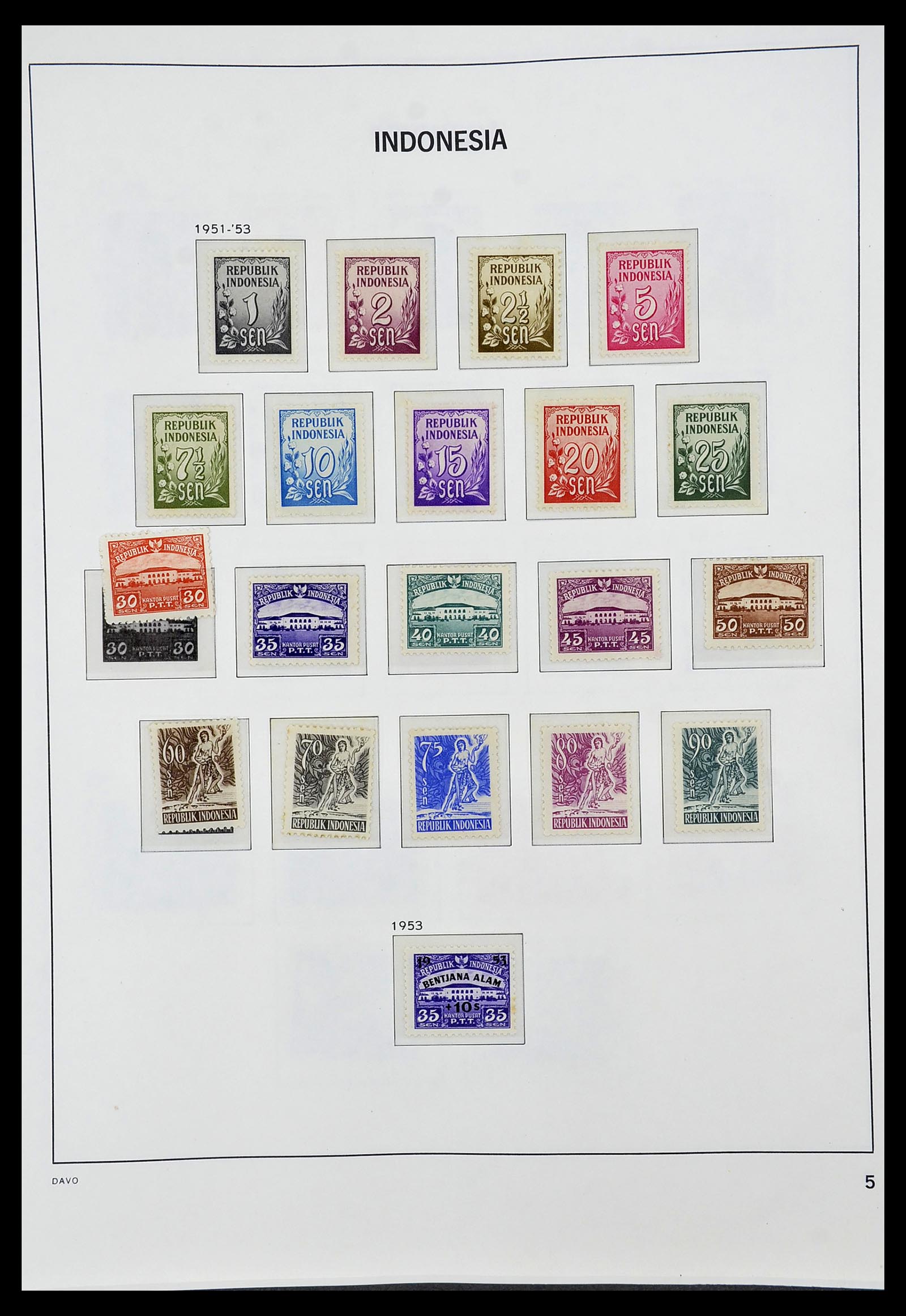 34596 005 - Postzegelverzameling 34596 Indonesië 1949-1991.
