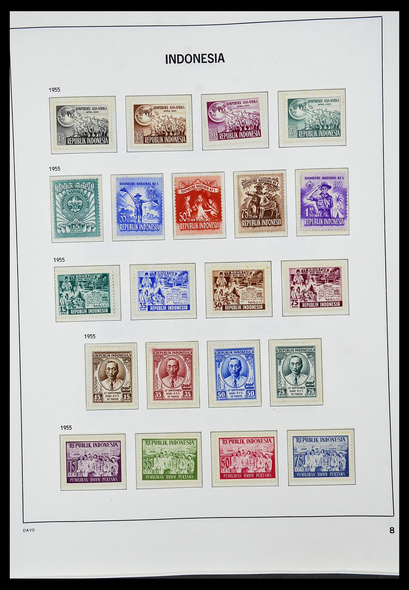 34596 008 - Postzegelverzameling 34596 Indonesië 1949-1991.