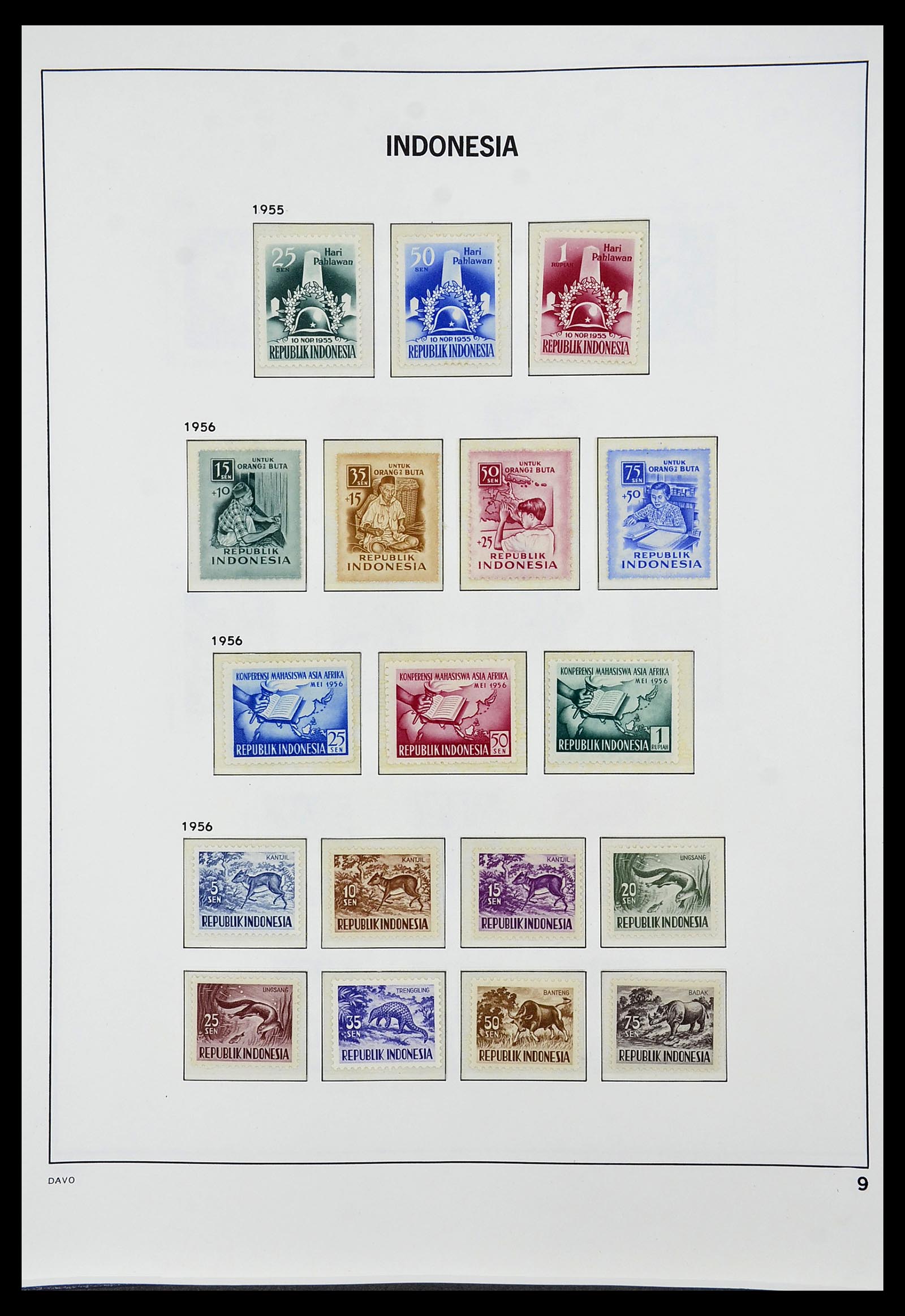 34596 009 - Postzegelverzameling 34596 Indonesië 1949-1991.