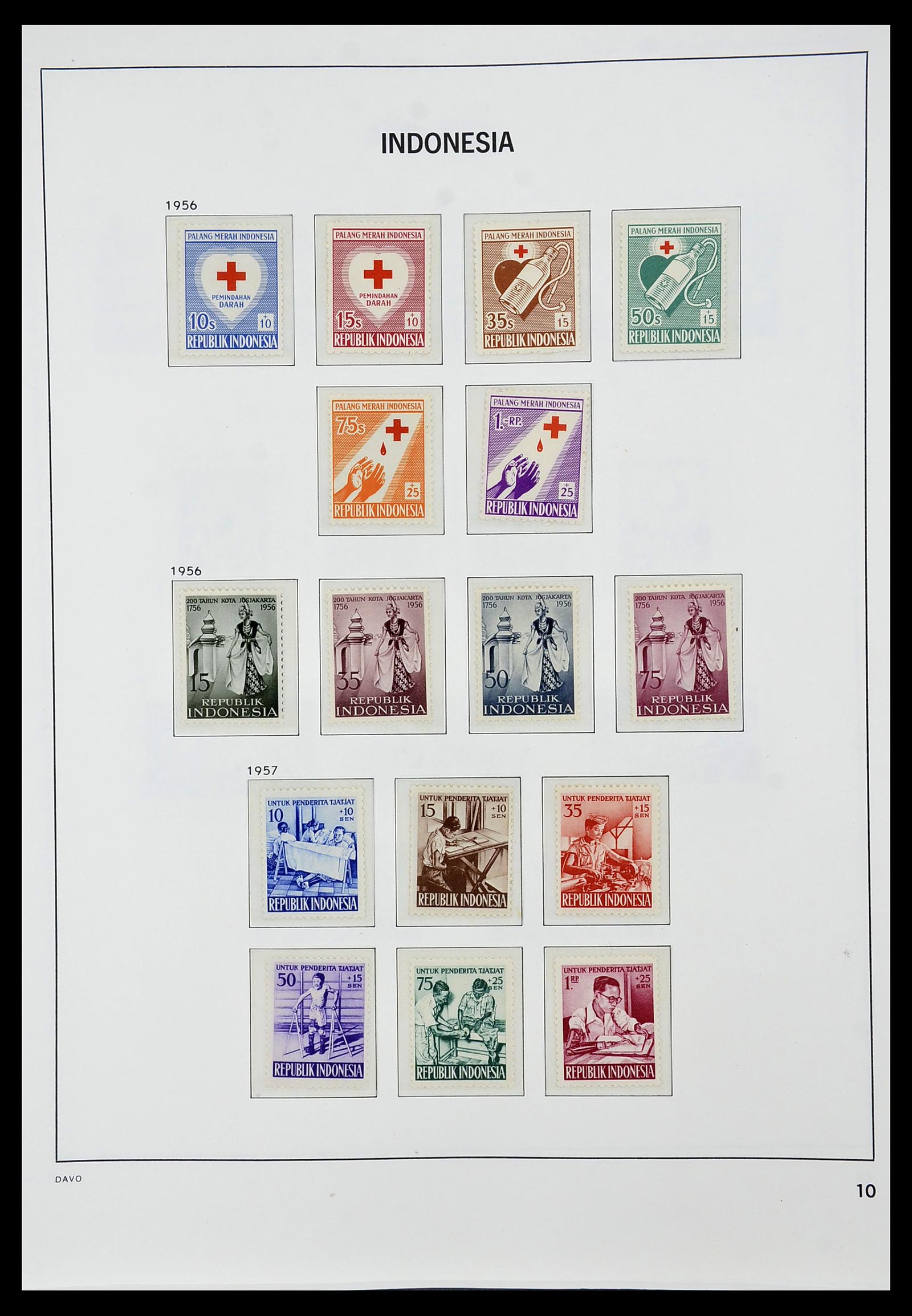 34596 010 - Postzegelverzameling 34596 Indonesië 1949-1991.