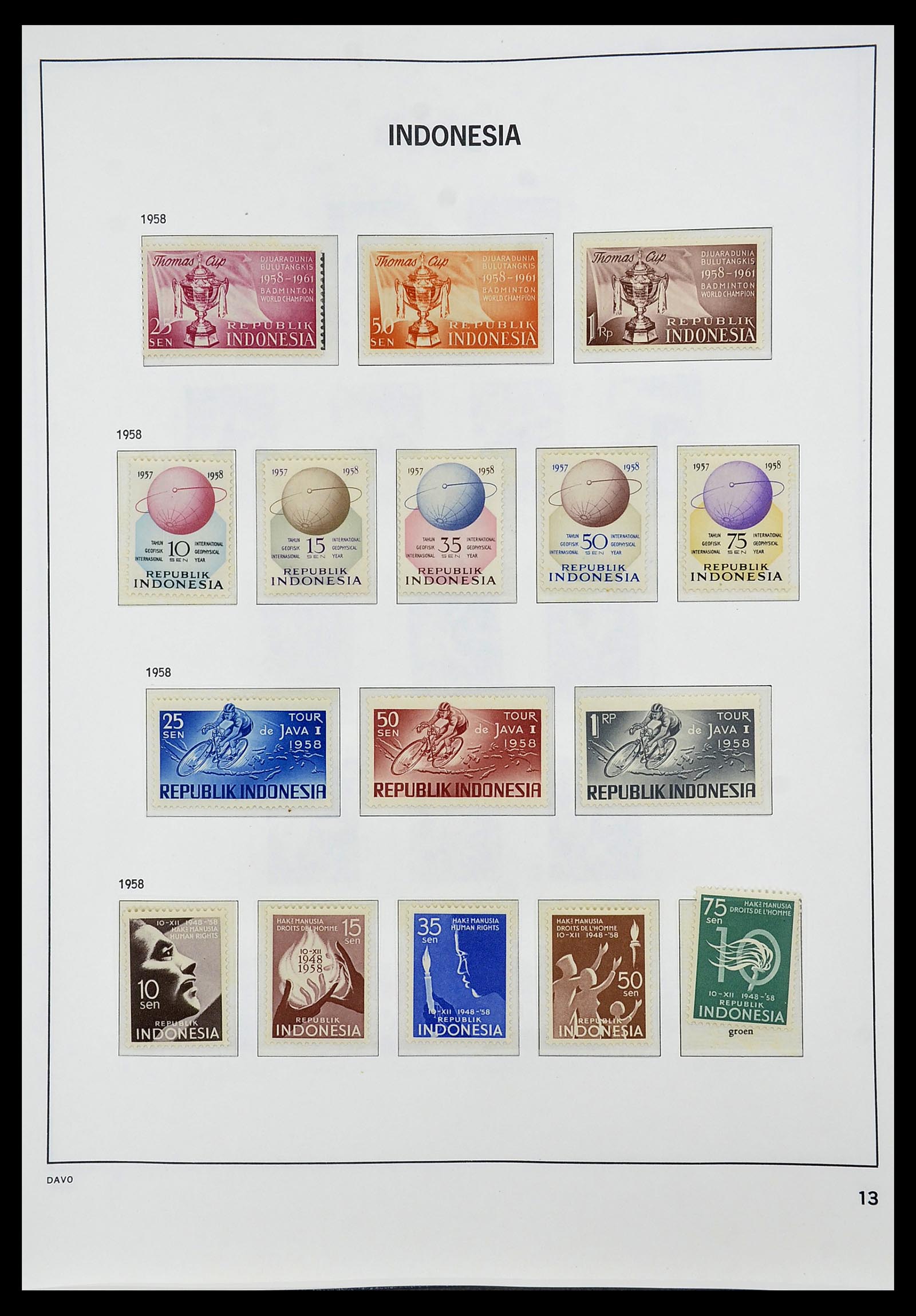 34596 013 - Postzegelverzameling 34596 Indonesië 1949-1991.